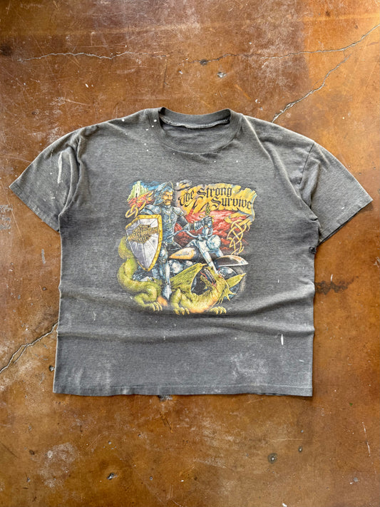 1990 faded Harley Davidson "knight - the strong survive" biker shirt (XL)