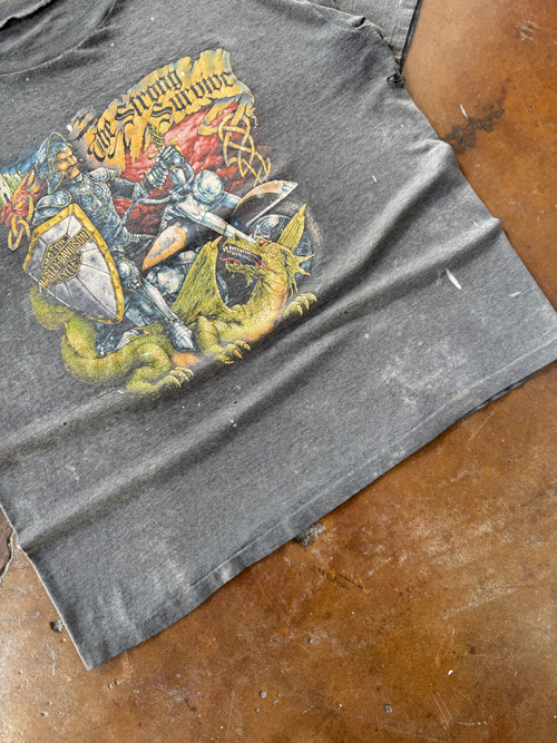 1990 faded Harley Davidson "knight - the strong survive" biker shirt (XL)