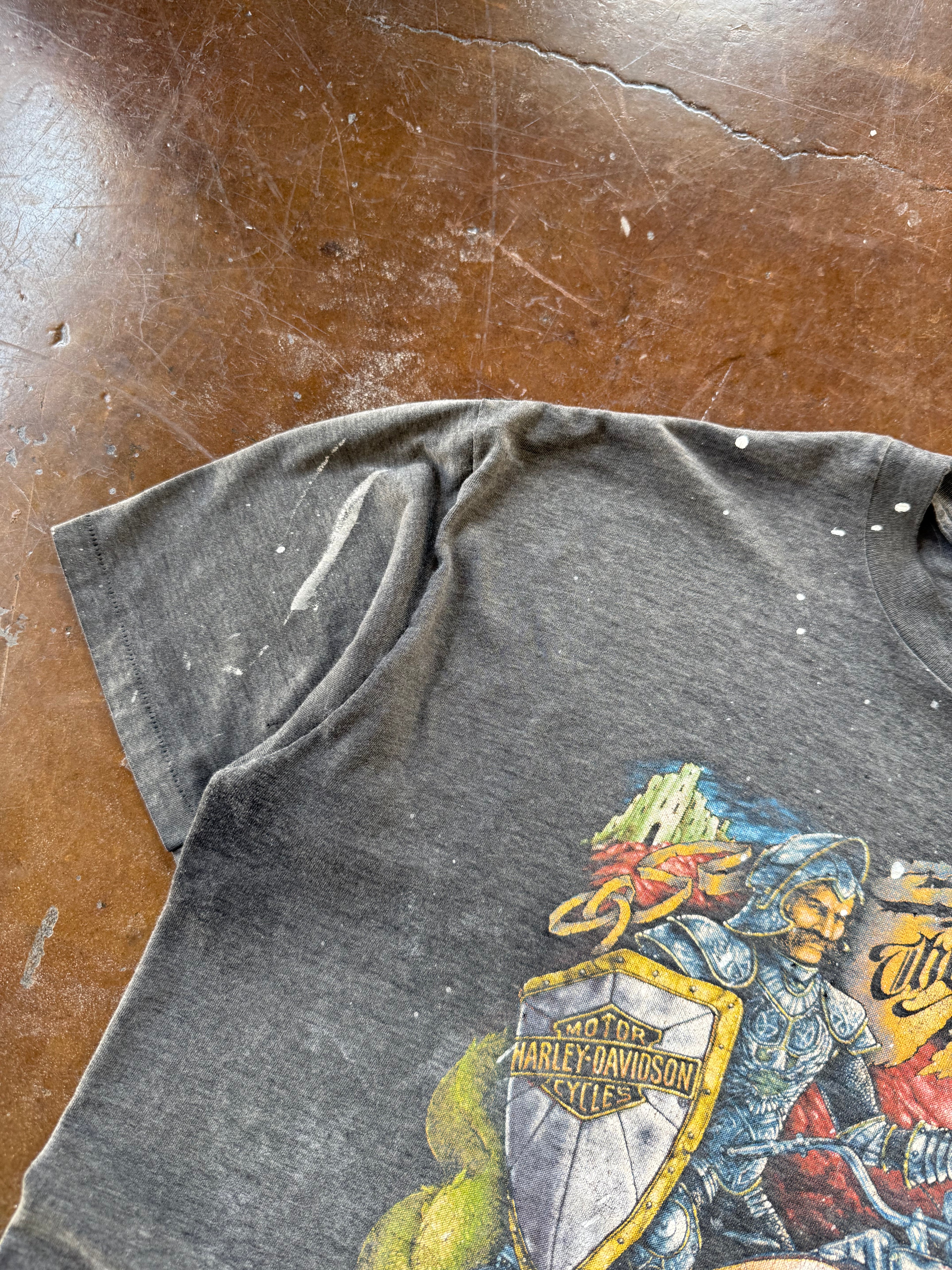 1990 faded Harley Davidson "knight - the strong survive" biker shirt (XL)