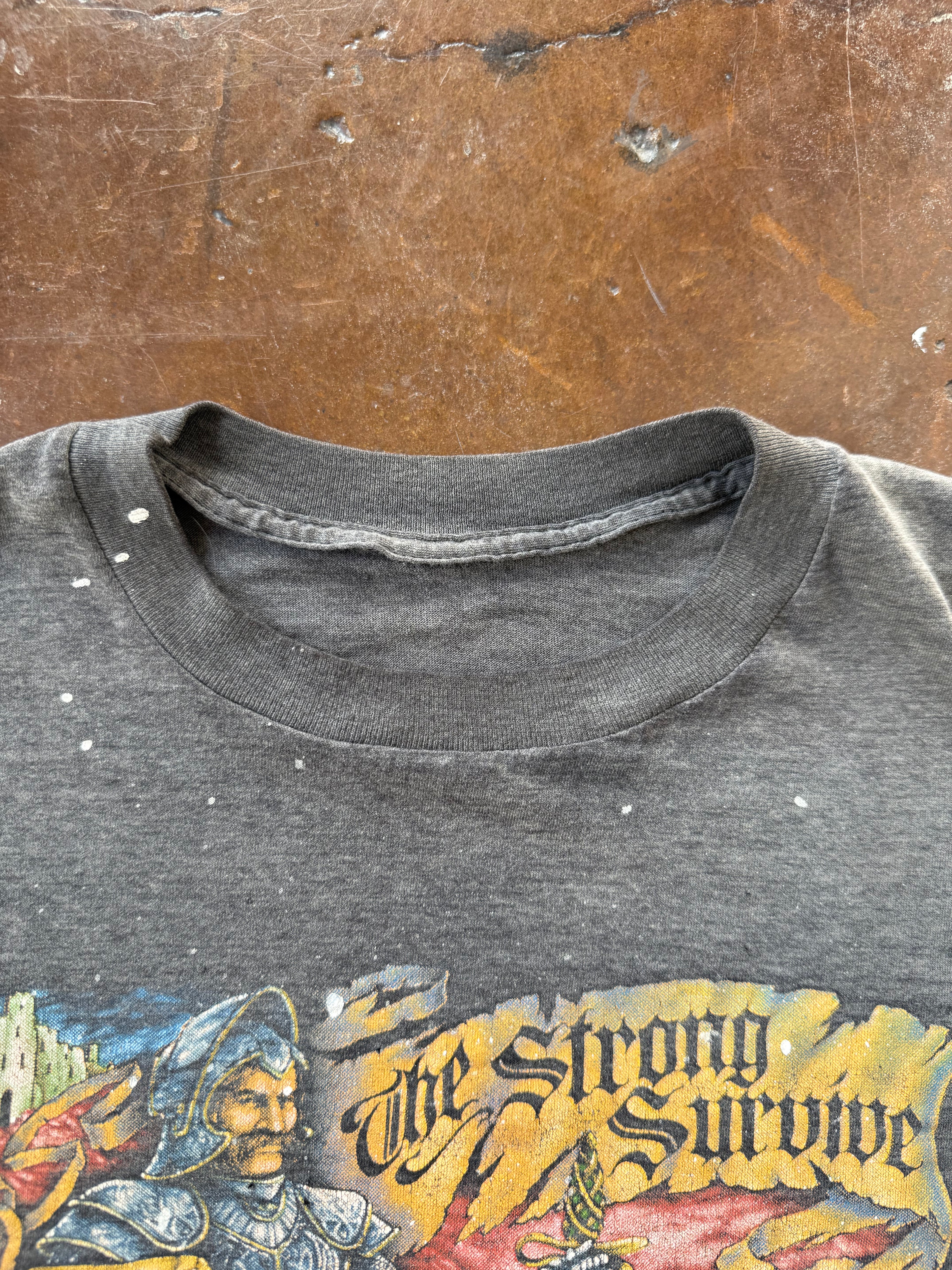 1990 faded Harley Davidson "knight - the strong survive" biker shirt (XL)