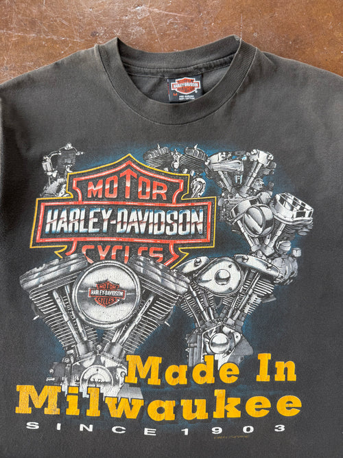 1992 lightly faded Harley Davidson "chrome engines" biker shirt (MEDIUM)