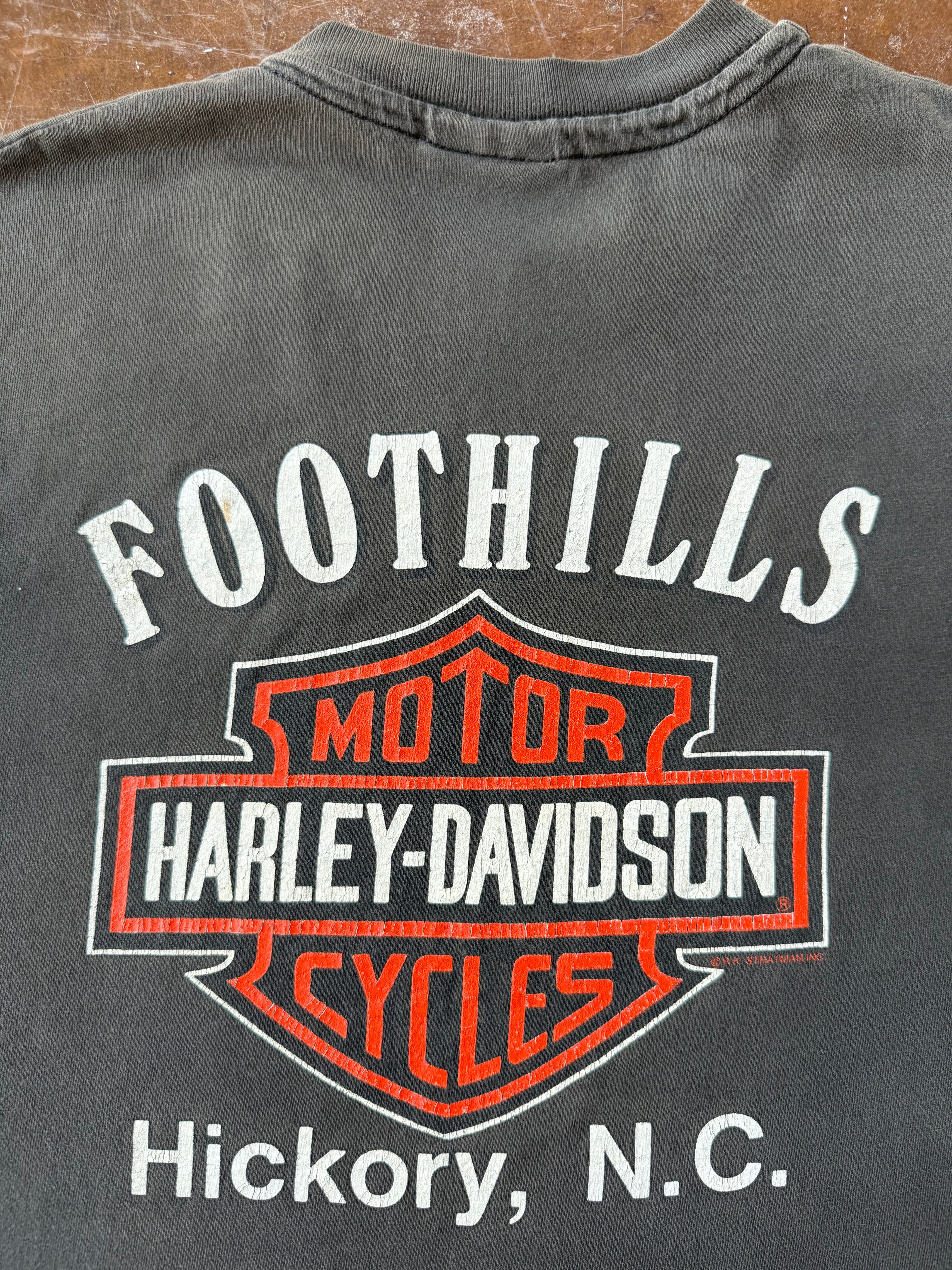 1992 lightly faded Harley Davidson "chrome engines" biker shirt (MEDIUM)
