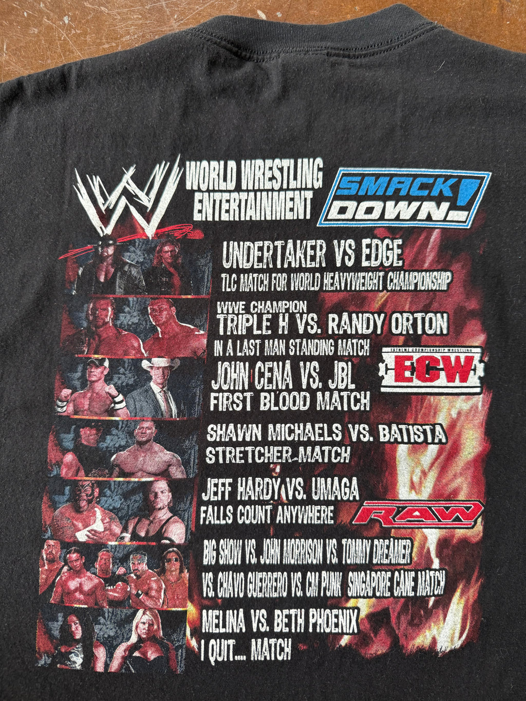 2008 WWE Smackdown parking lot boot shirt (XL)