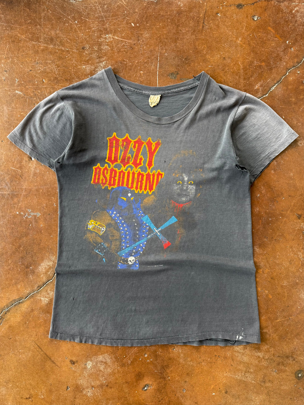 1982 faded Ozzy Osbourne "diary of a madman" band shirt (LARGE)