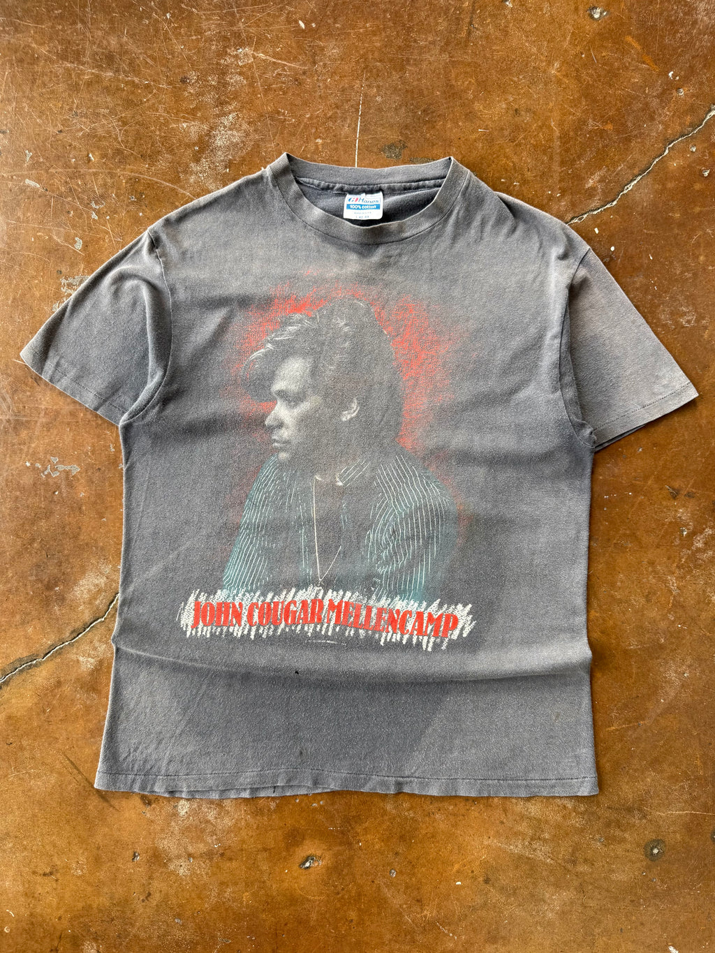 1985 faded John Cougar Mellencamp "scarecrow" tour shirt (LARGE)