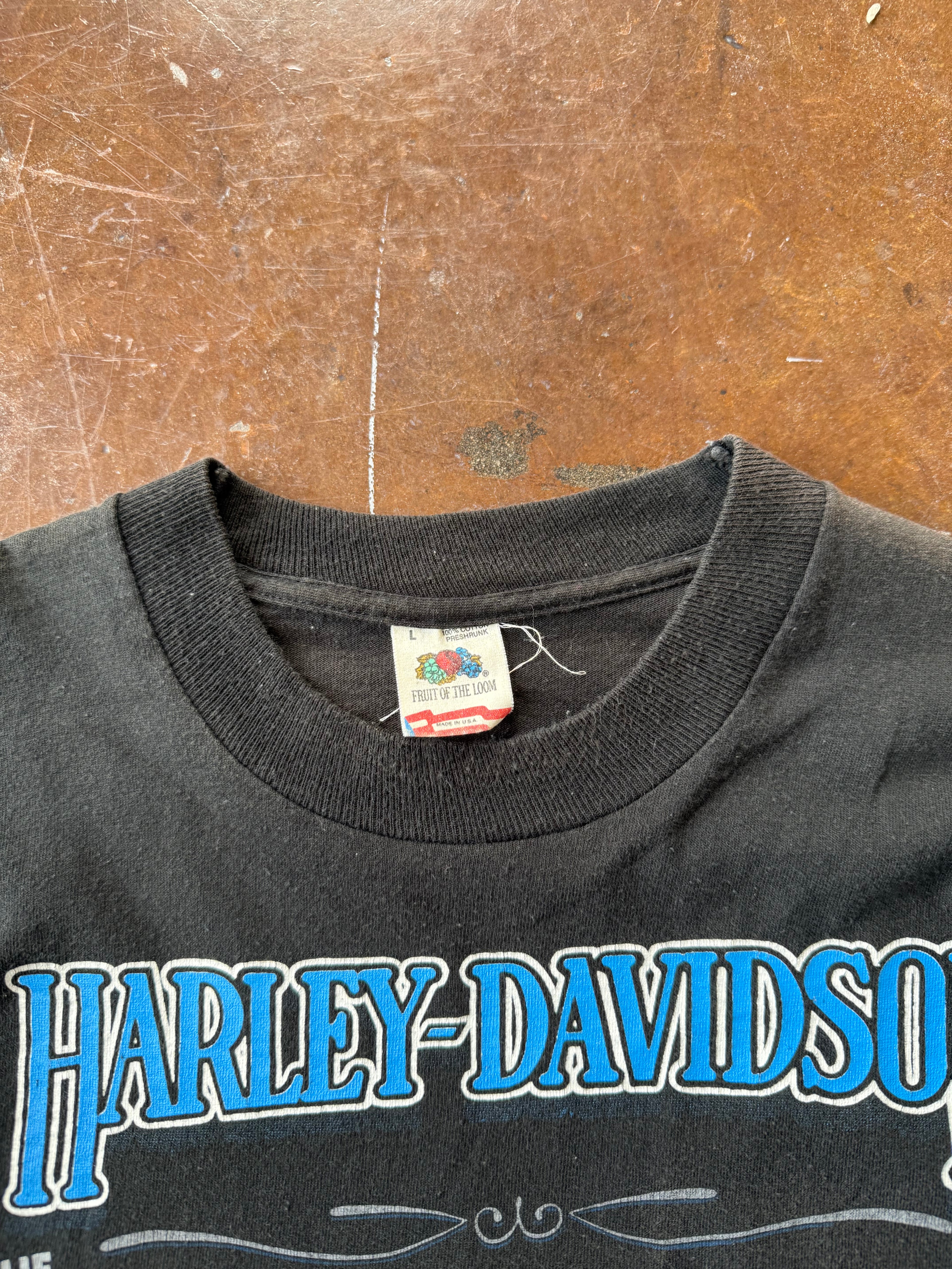 90s Harley Davidson "classic of motorcycling" biker pocket shirt (LARGE)