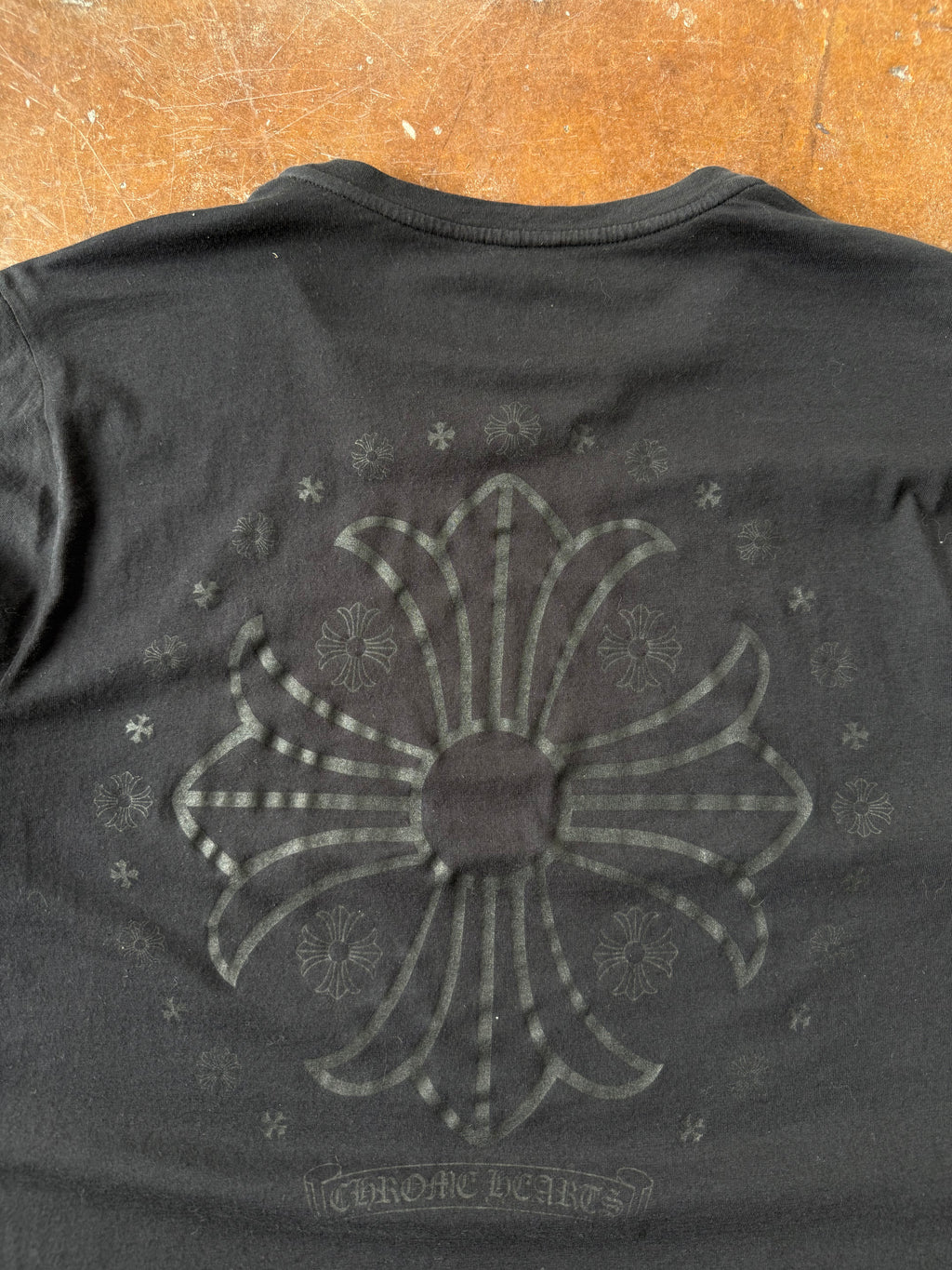 2000s Chrome Hearts "tonal plus cross" shirt (SMALL)