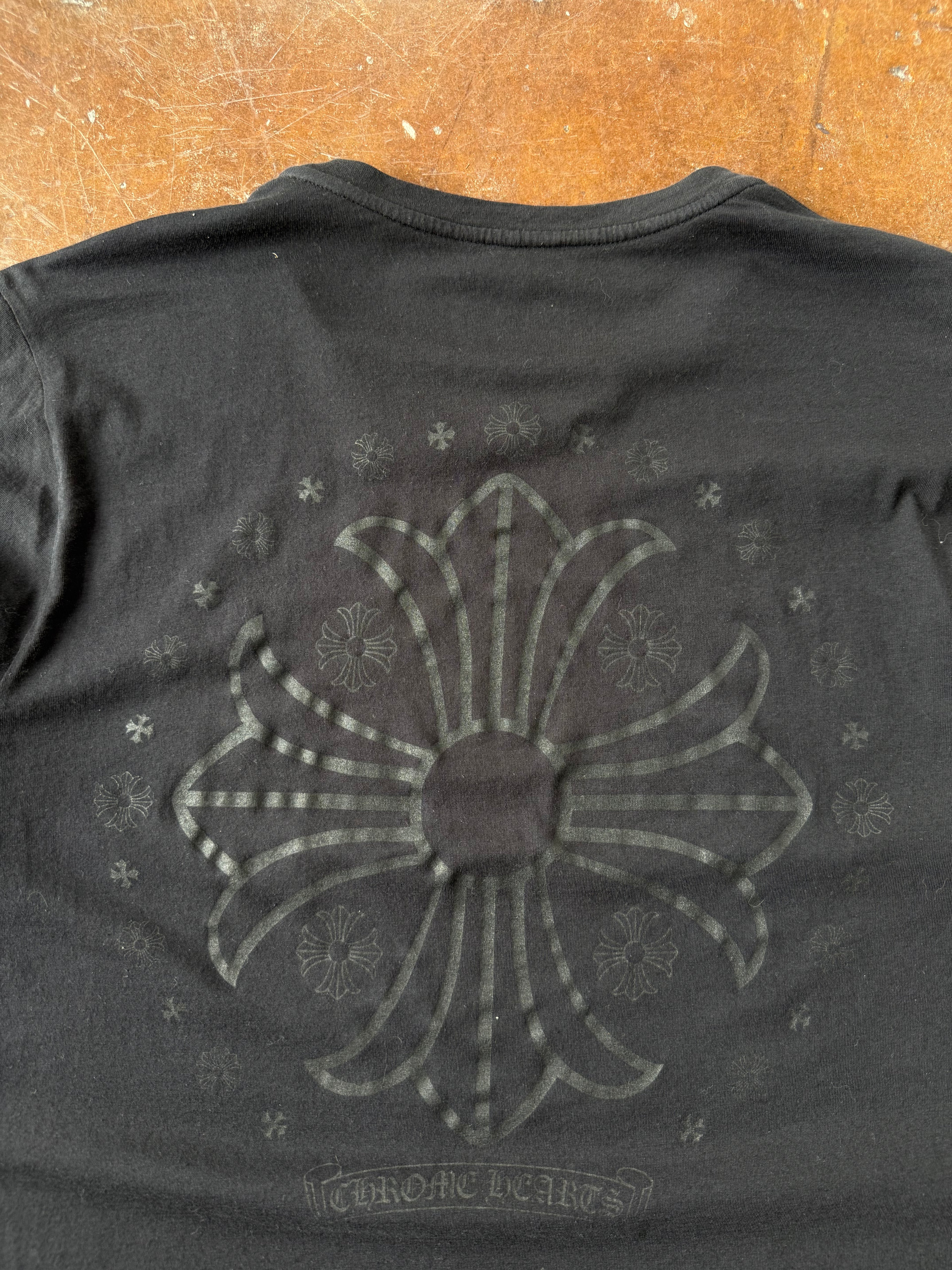 2000s Chrome Hearts "tonal plus cross" shirt (SMALL)