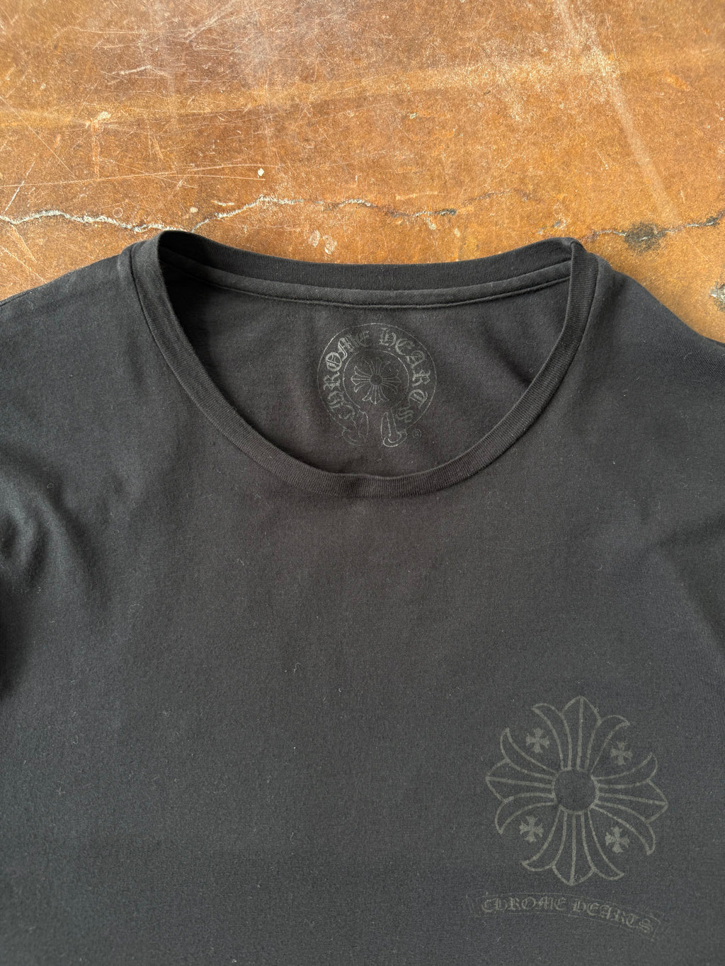 2000s Chrome Hearts "tonal plus cross" shirt (SMALL)