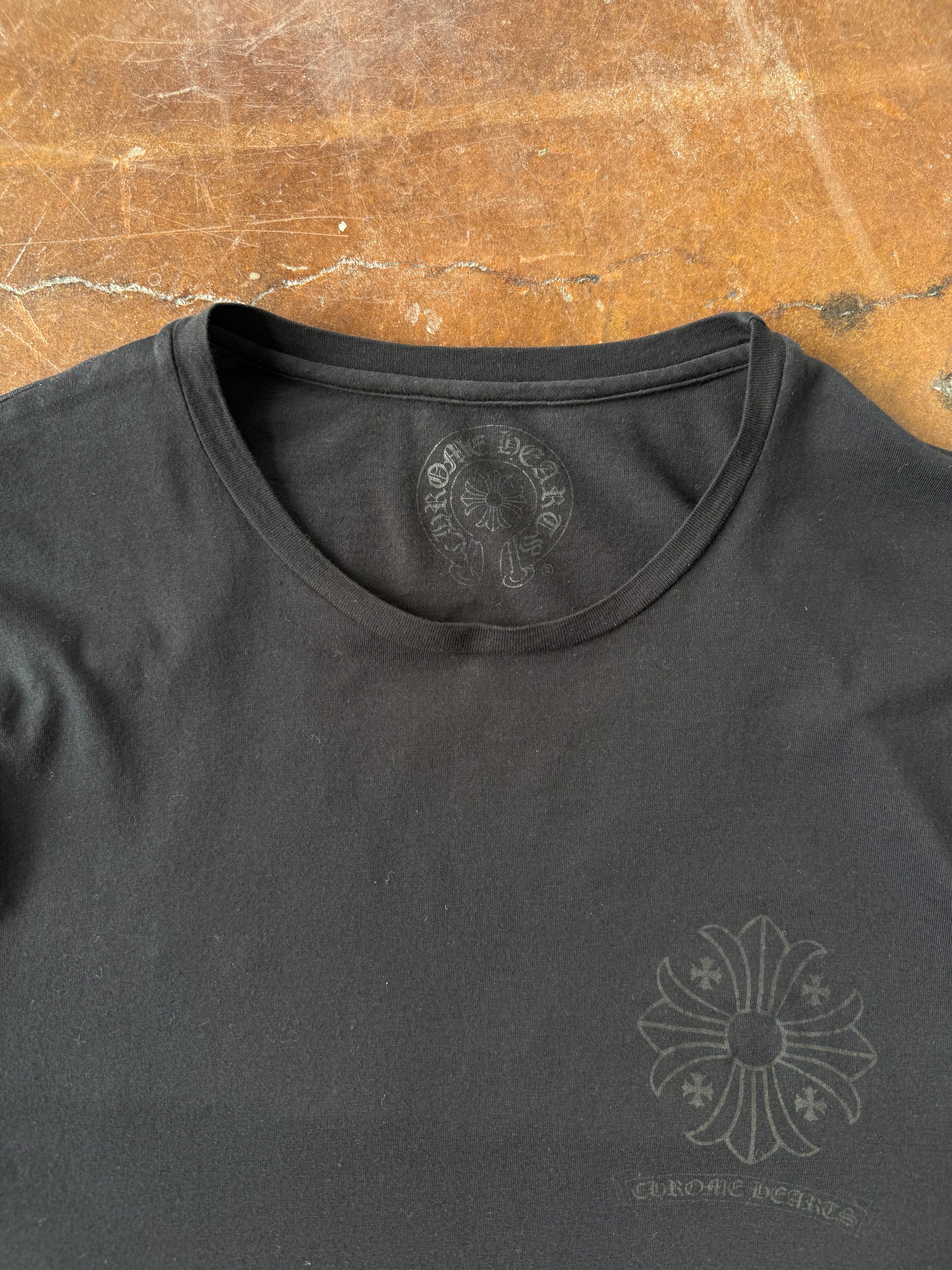 2000s Chrome Hearts "tonal plus cross" shirt (SMALL)