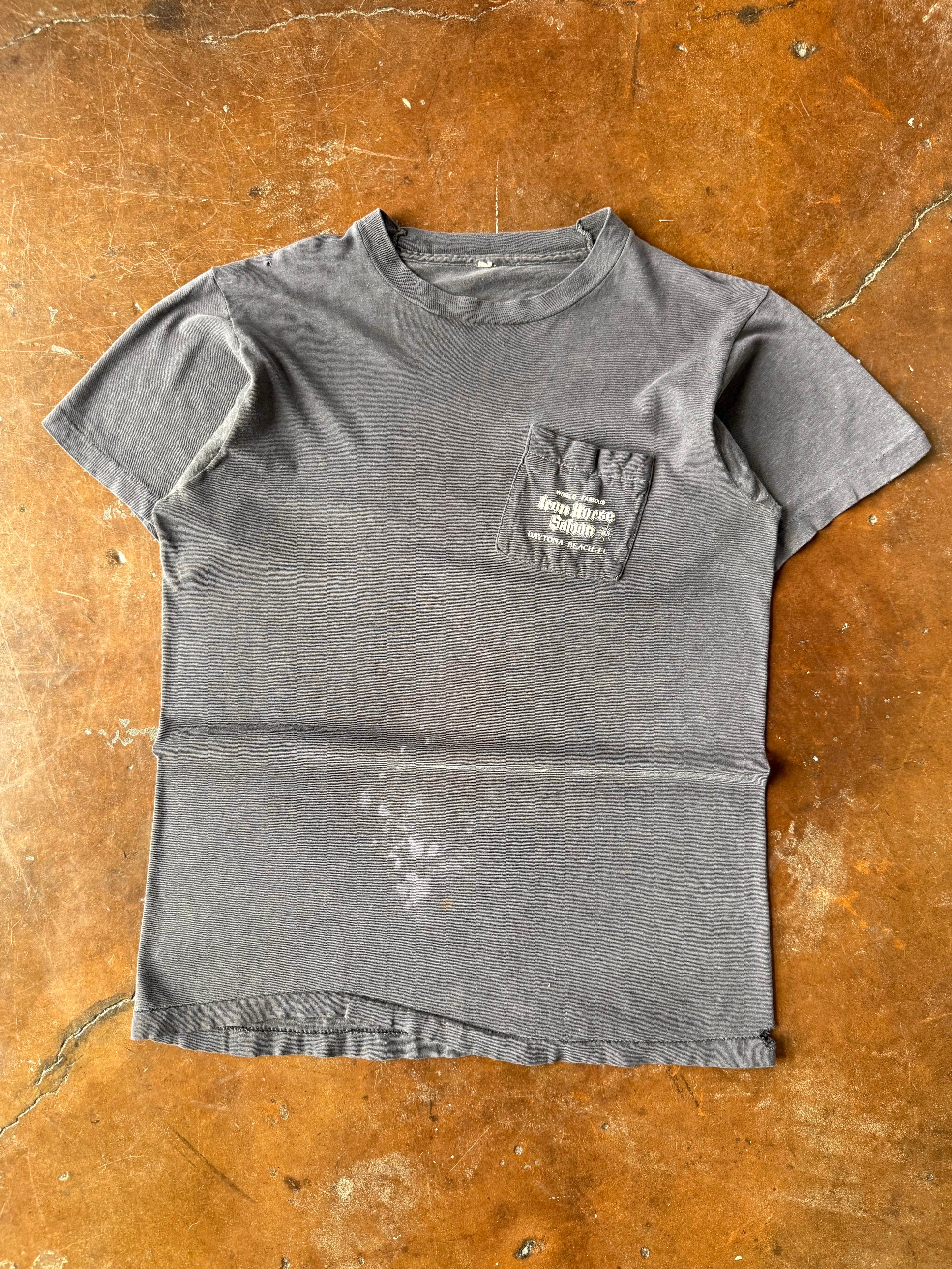 1983 faded Iron Horse Saloon biker pocket shirt (MEDIUM)