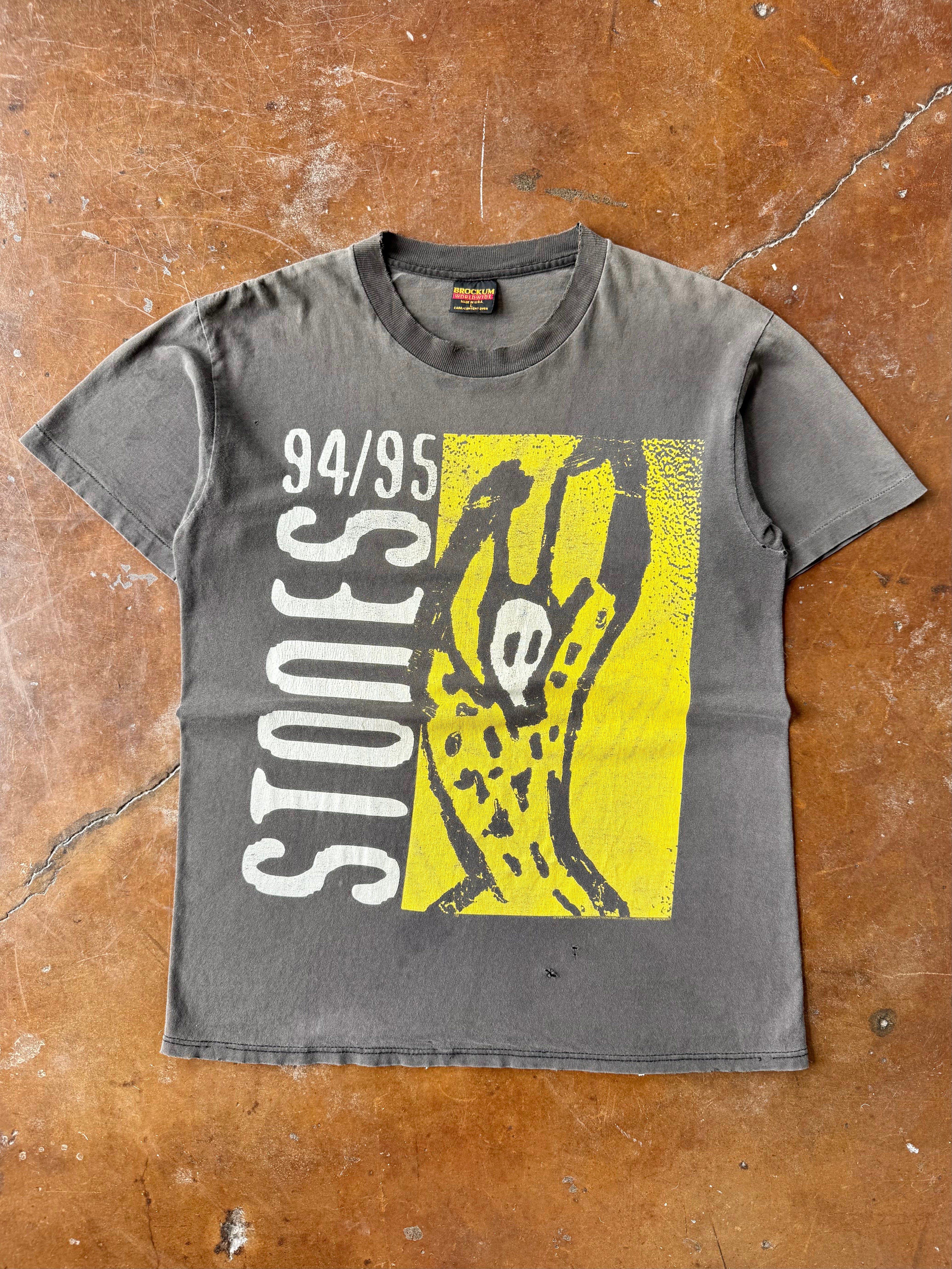 1994 faded Rolling Stones "world tour" band shirt (LARGE)