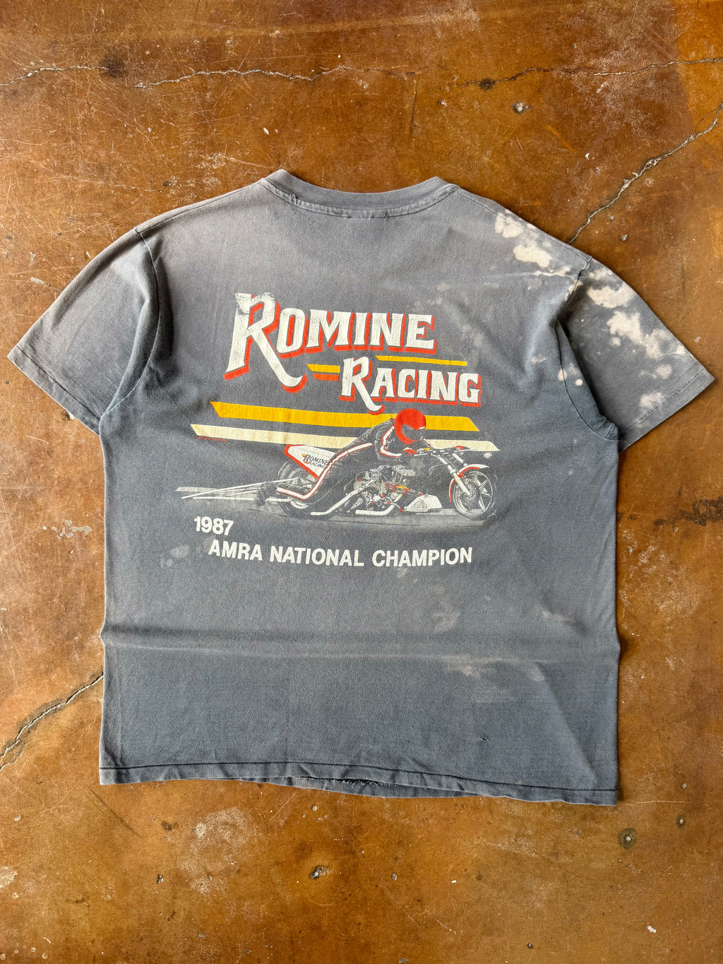 80s faded Harley Davidson "romine racing" biker shirt (XL)