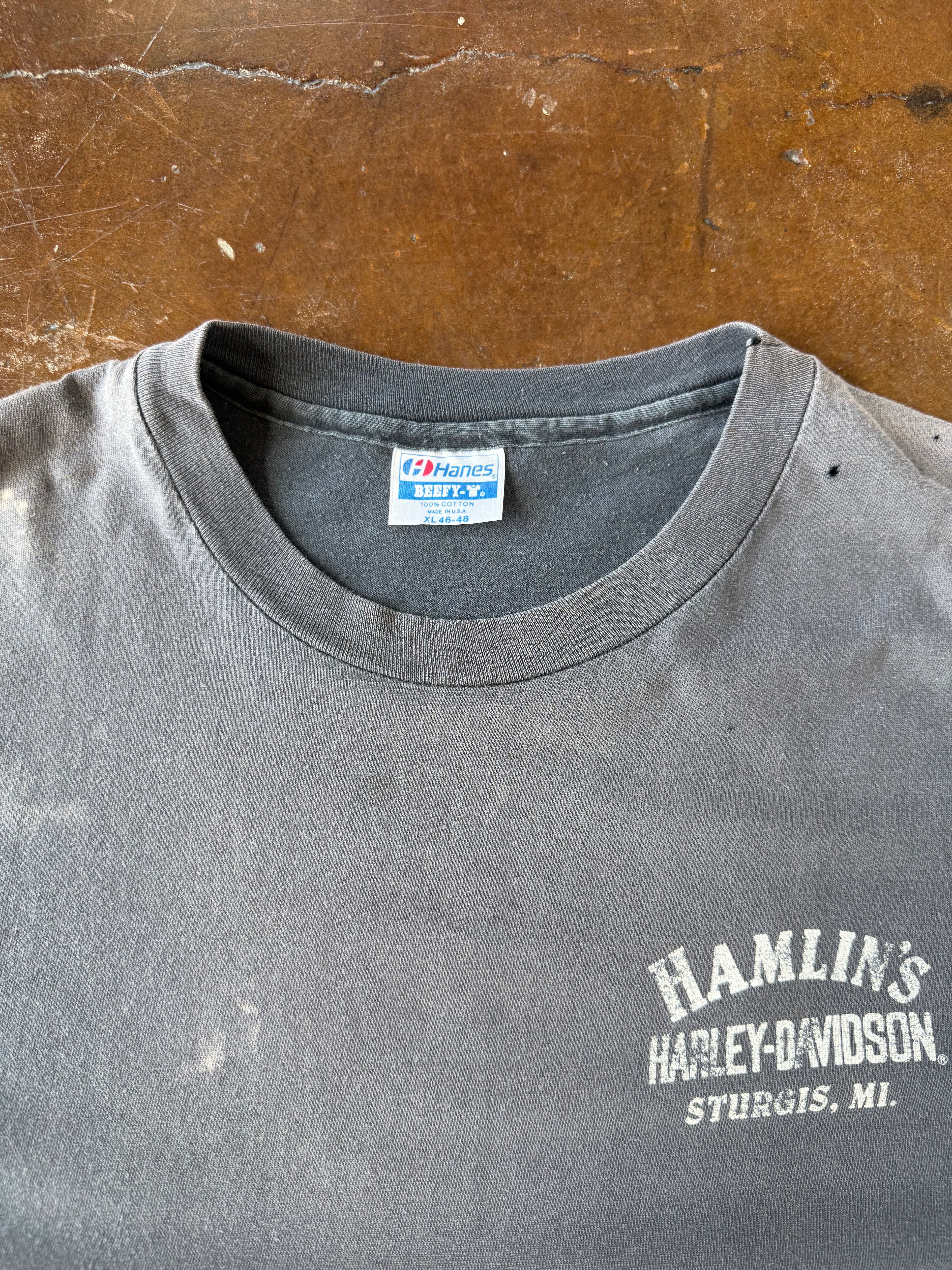 80s faded Harley Davidson "romine racing" biker shirt (XL)