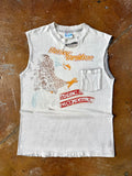 1985 faded Harley Davidson "tearing up the competition" biker cut-off shirt (MEDIUM)