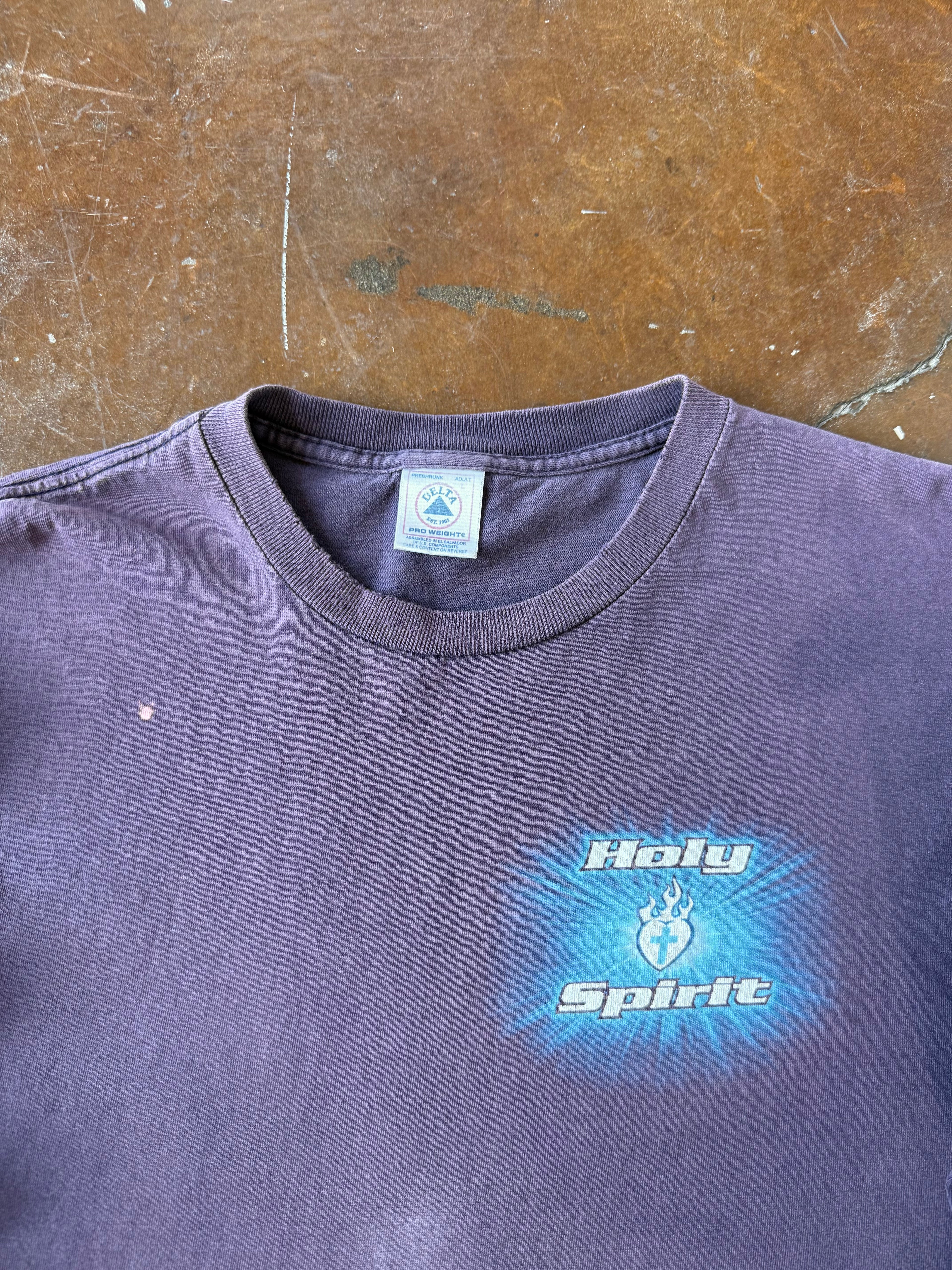 2000s faded Holy Spirt Jesus longsleeve shirt (LARGE)