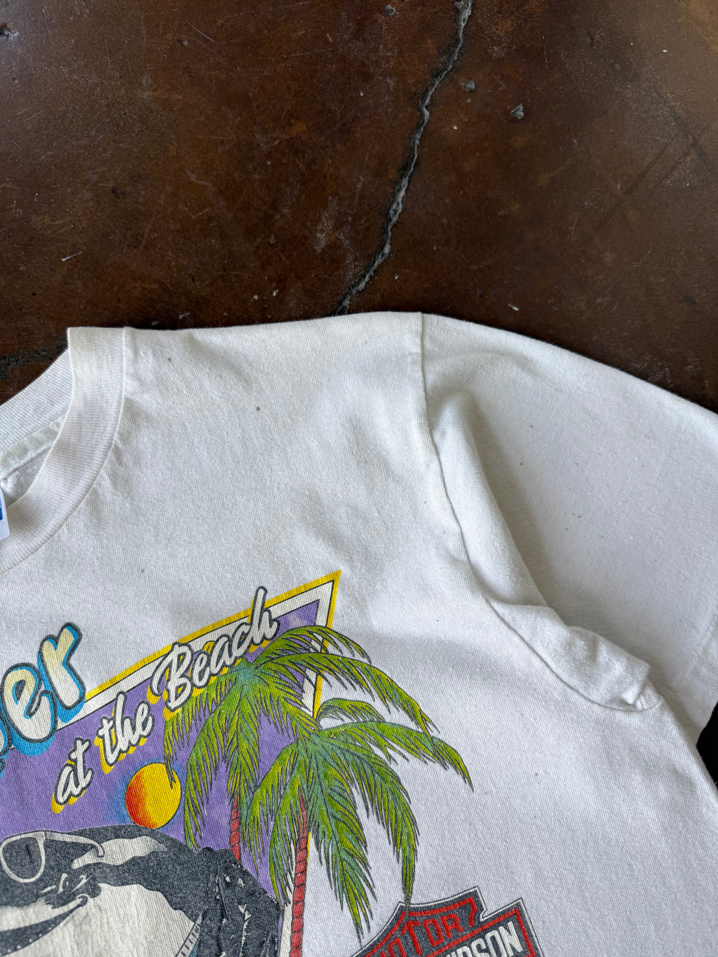 80s Harley Davidson "killer whale" biker shirt (LARGE)