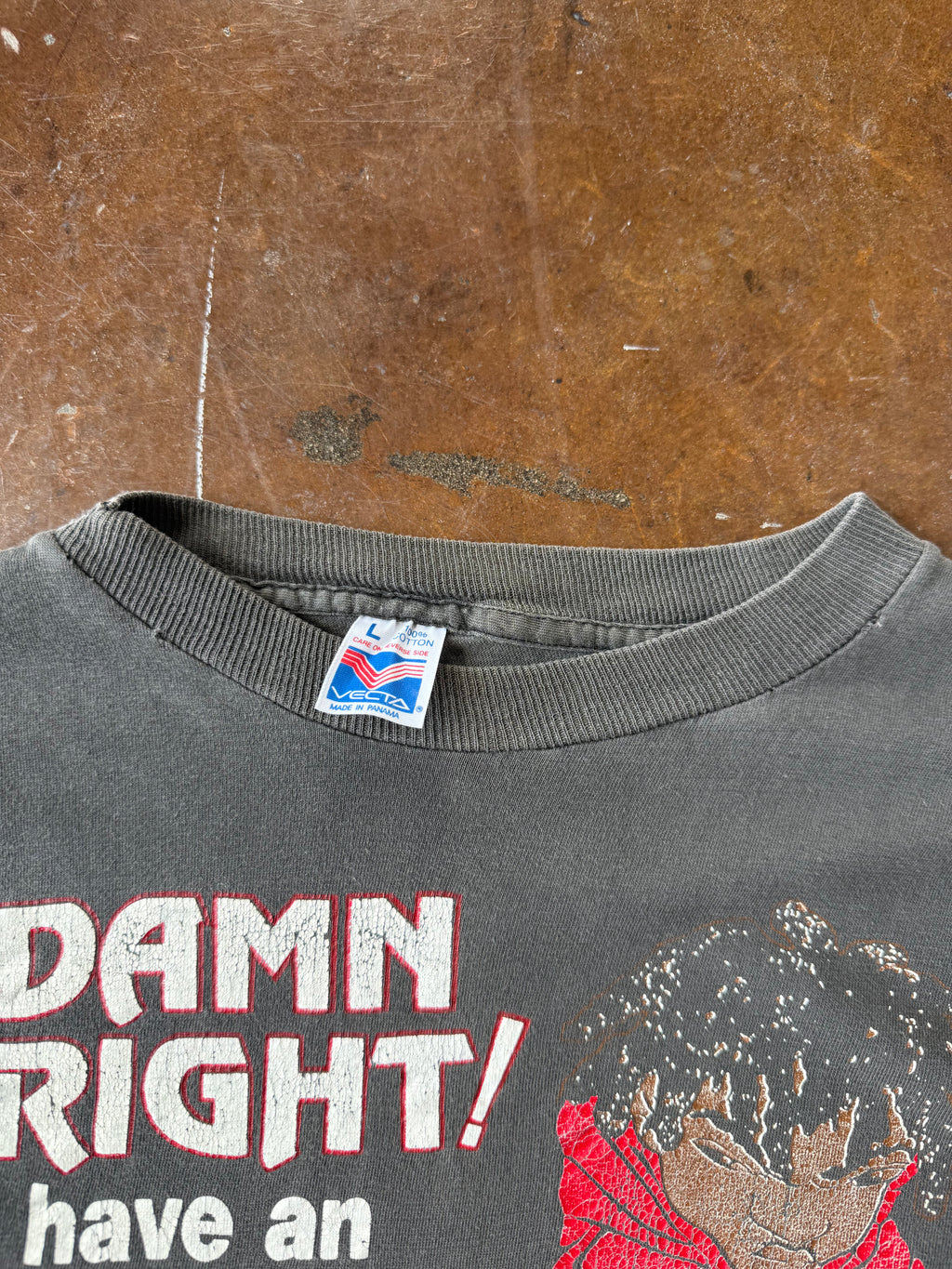 90s faded Damn Right "reparations are due" shirt (LARGE)