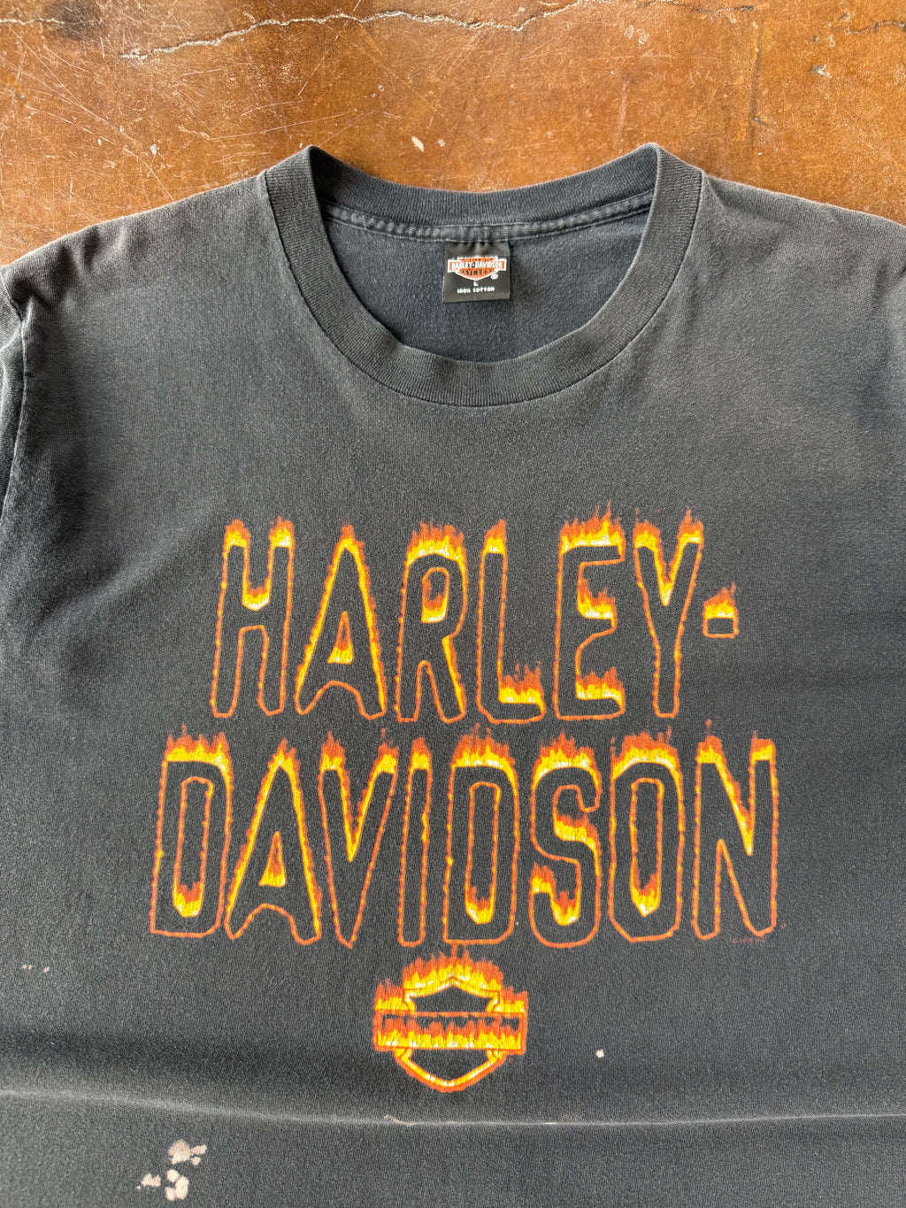 1995 Harley Davidson "flame logo" biker shirt (LARGE)
