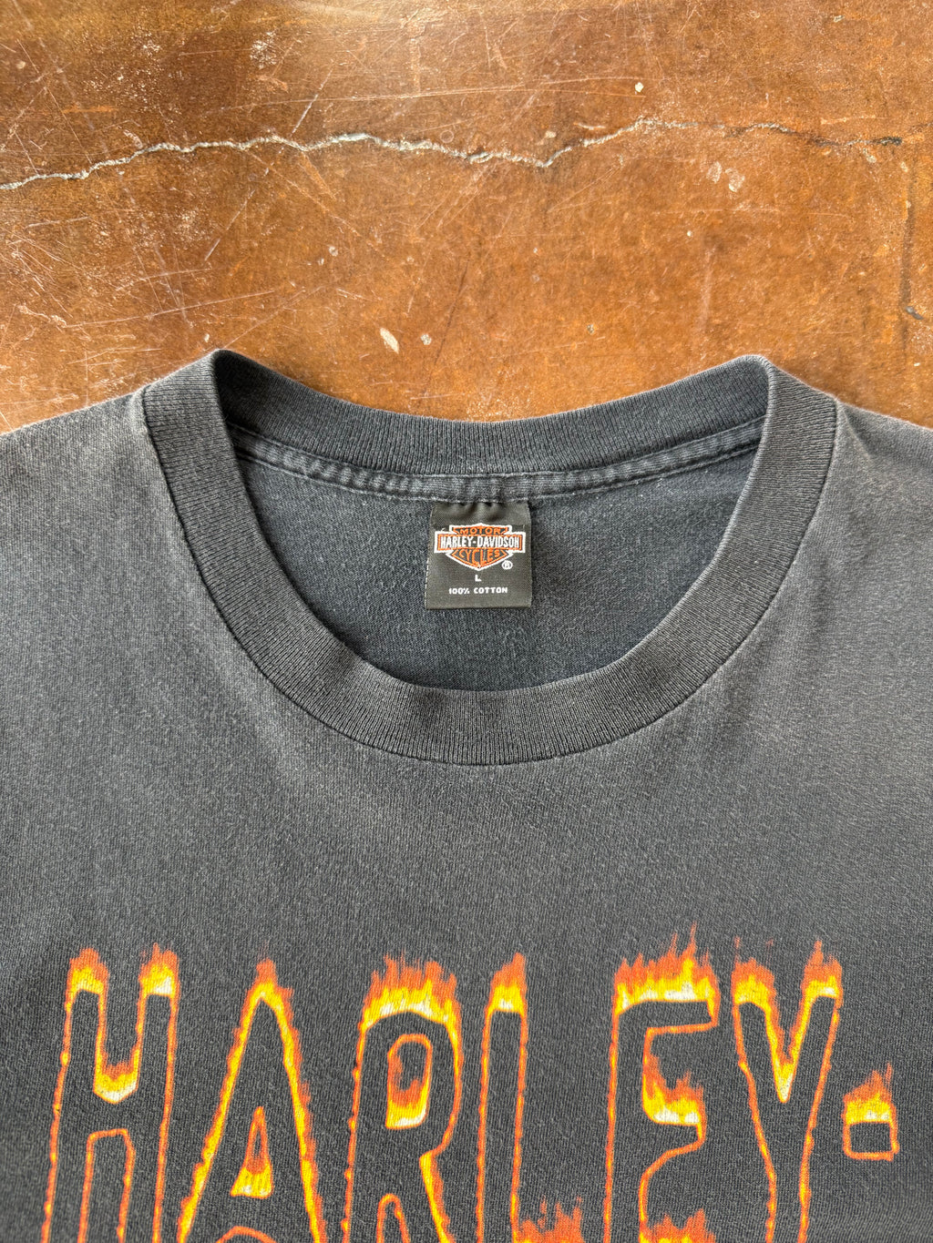 1995 Harley Davidson "flame logo" biker shirt (LARGE)