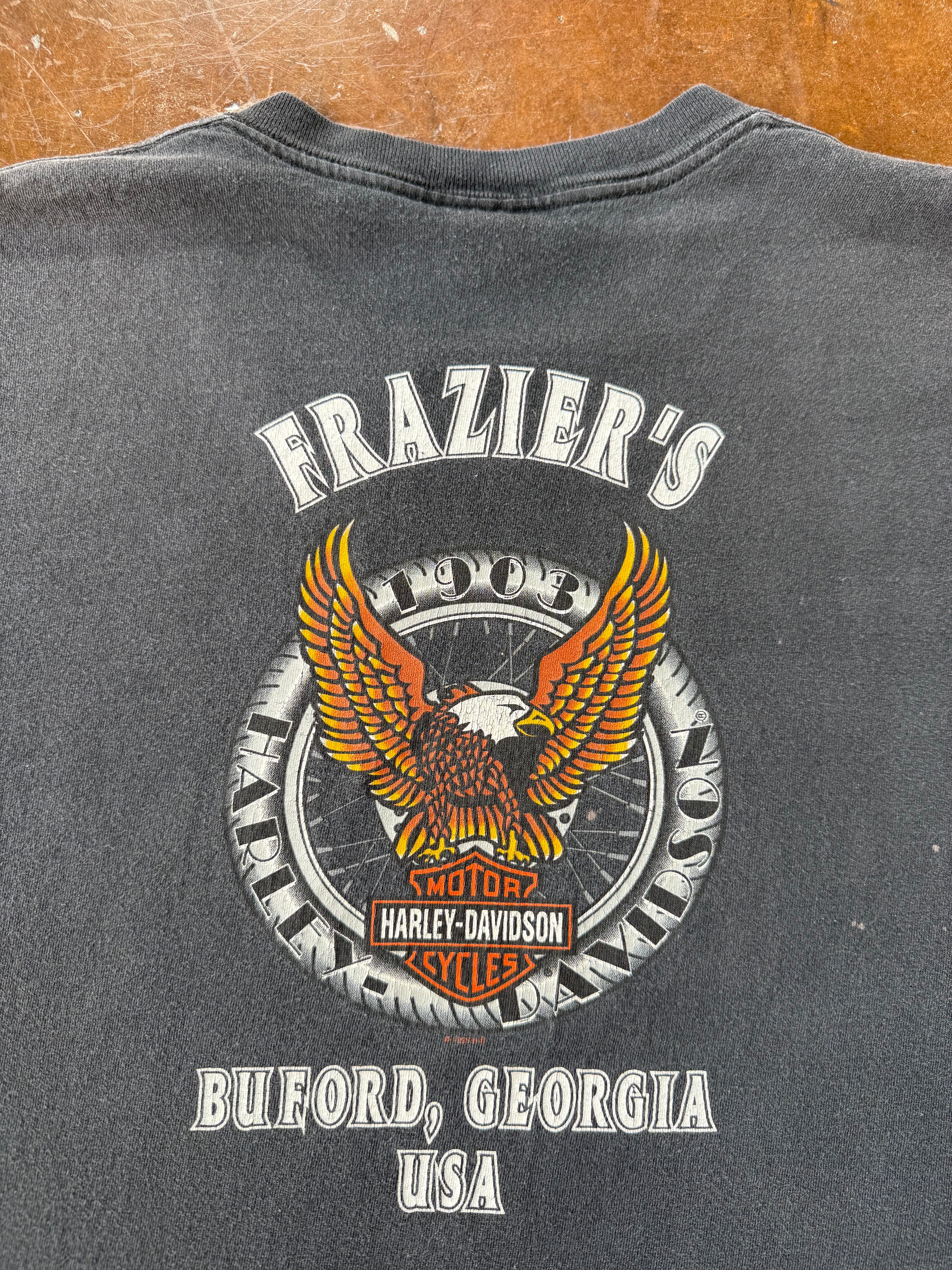 1995 Harley Davidson "flame logo" biker shirt (LARGE)