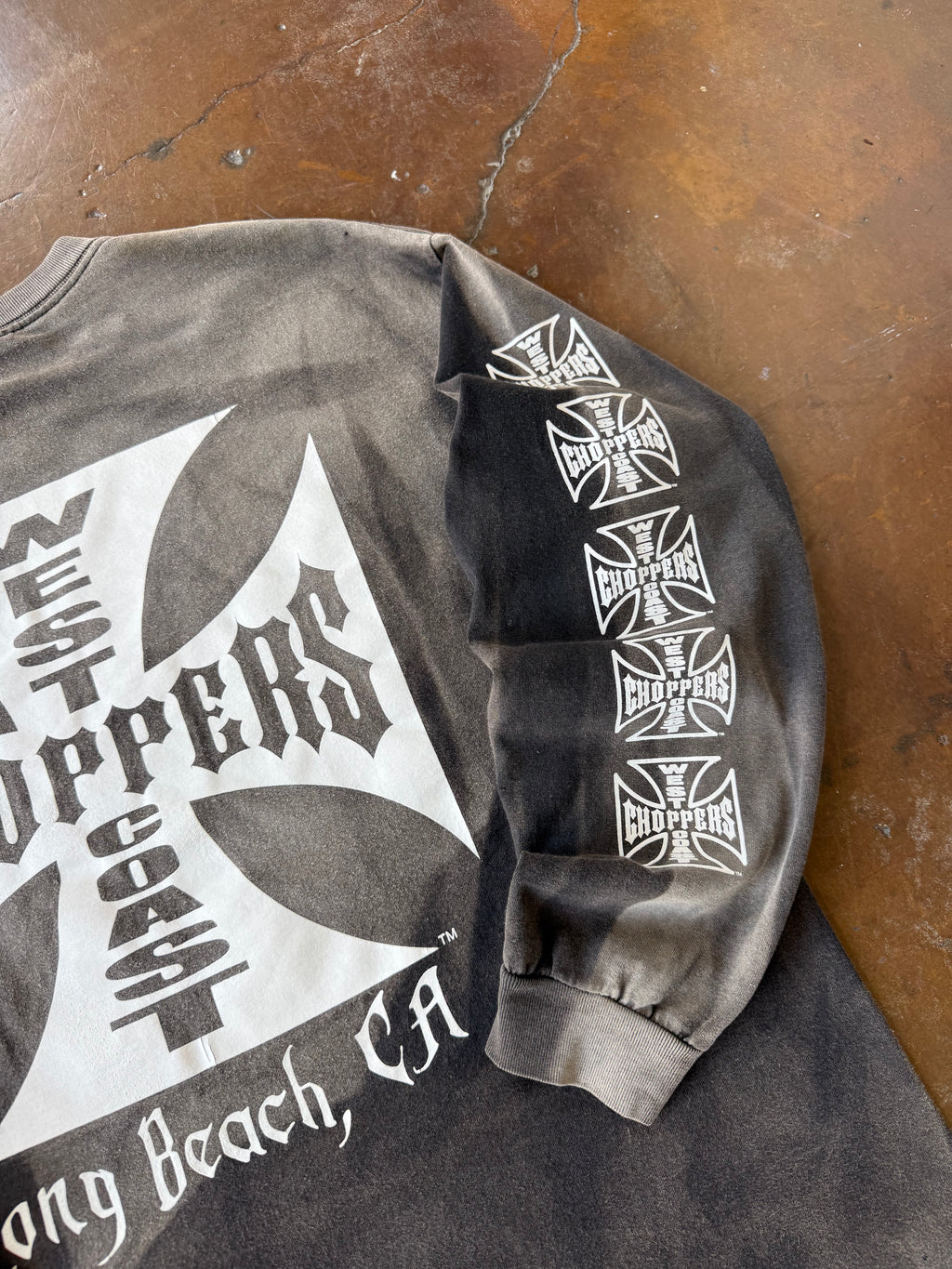 2000s faded West Coast Coppers "classic logo" biker longsleeve shirt (XL)
