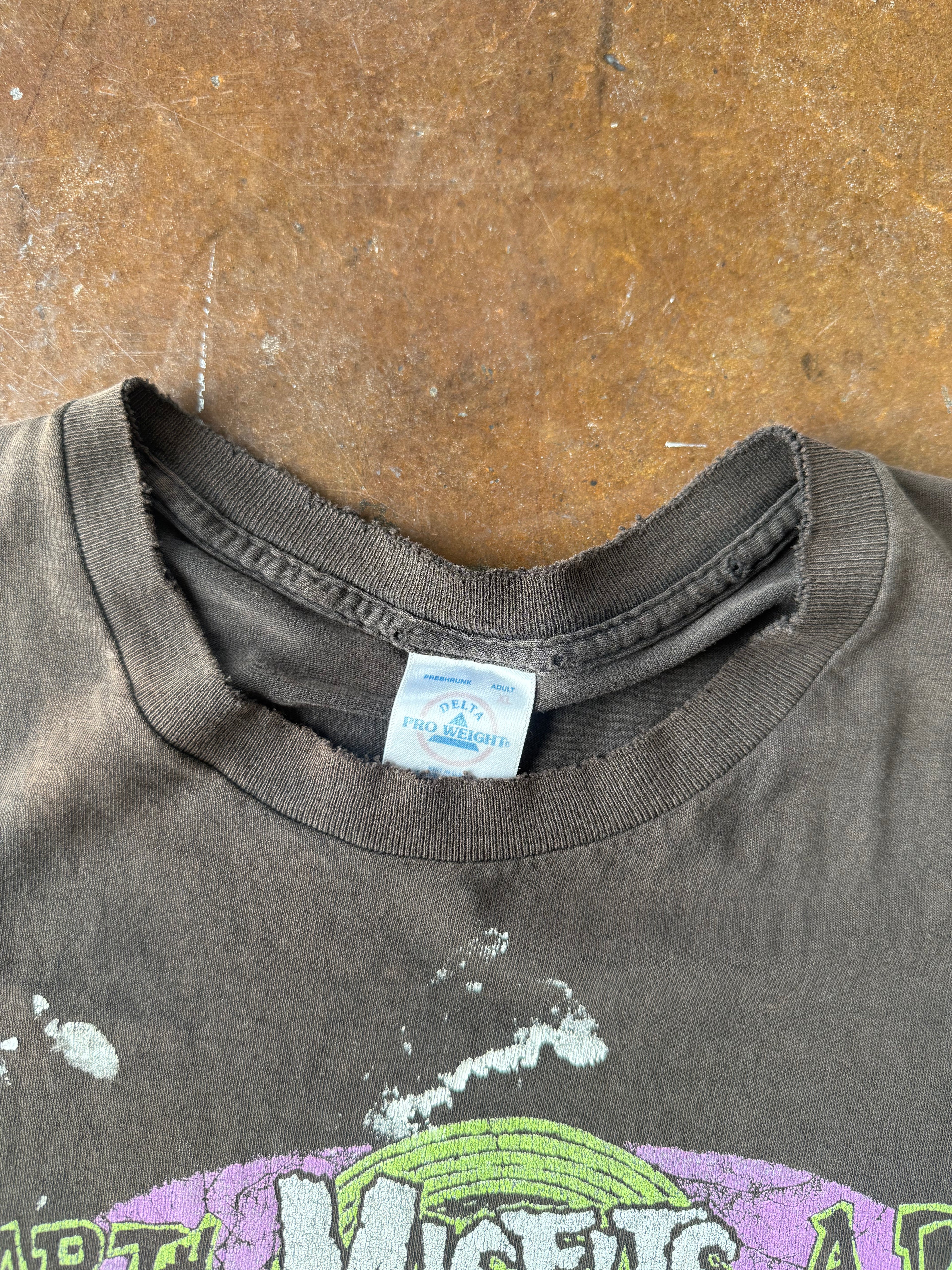 90s faded & distressed Misfits cut-off band shirt (XL)