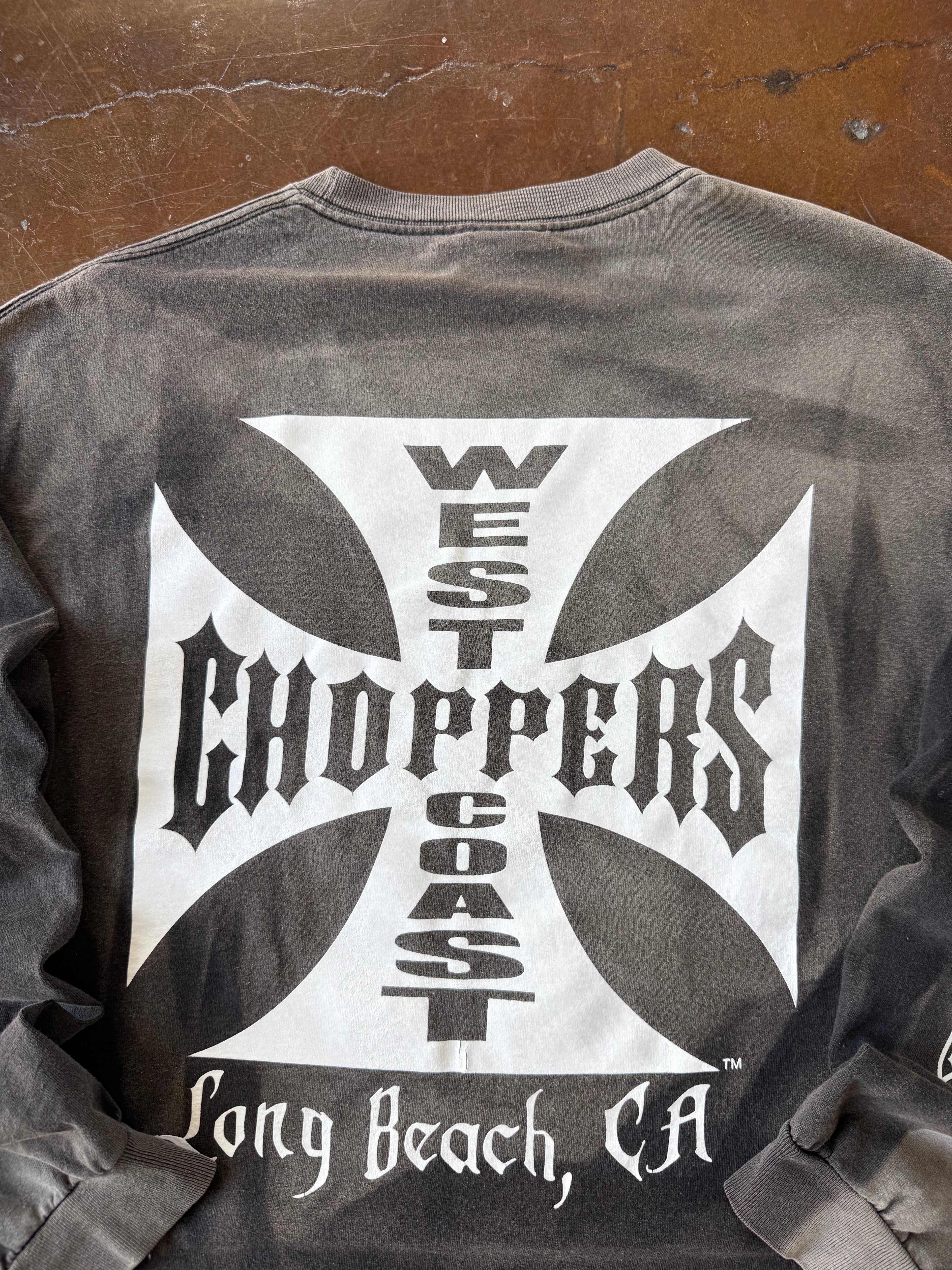 2000s faded West Coast Coppers "classic logo" biker longsleeve shirt (XL)