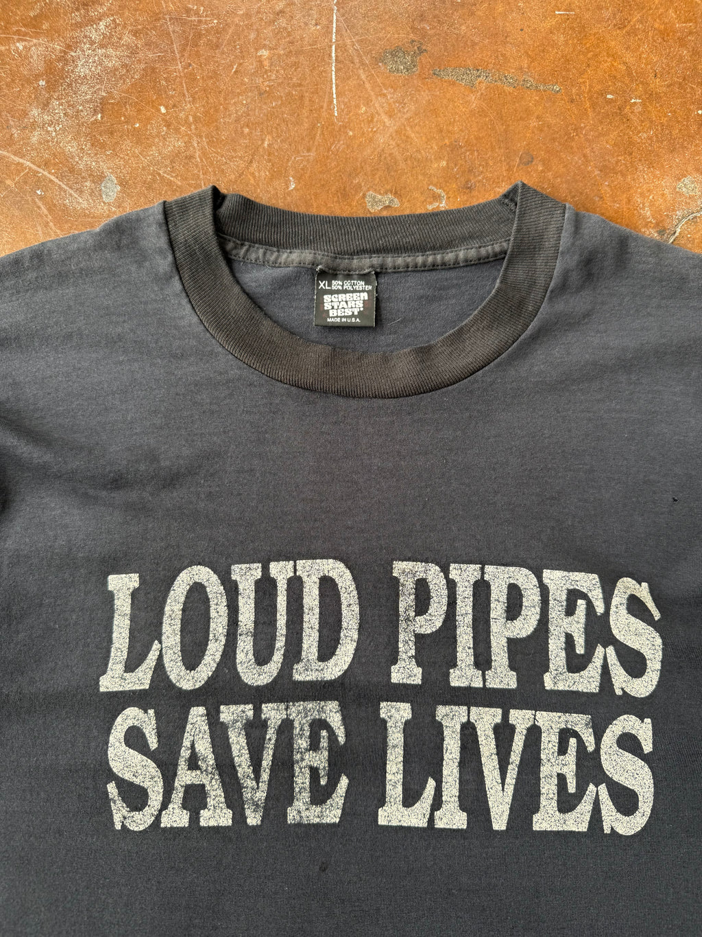 90s Loud Pipes Save Lives biker shirt (XL)