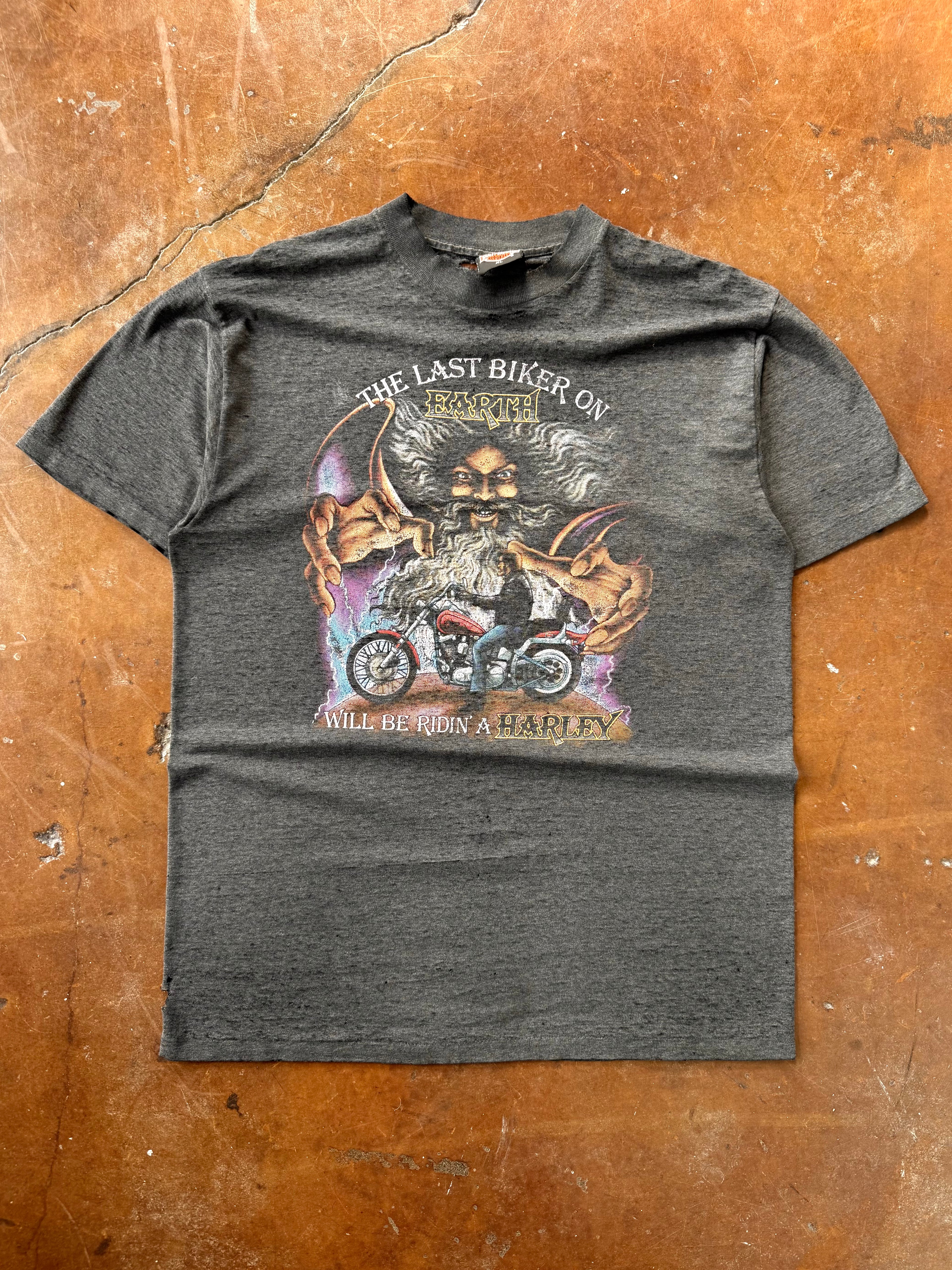 90s faded Harley Davidson "last biker on earth" biker shirt (XL)