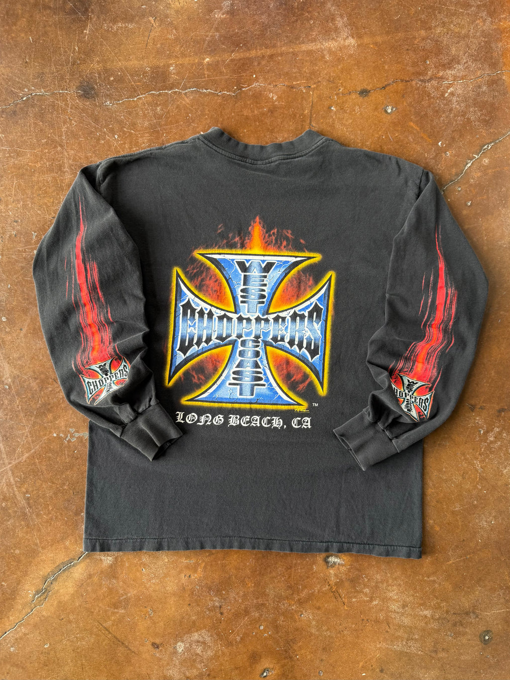 2000s West Coast Choppers "choppers for life" longsleeve shirt (LARGE)