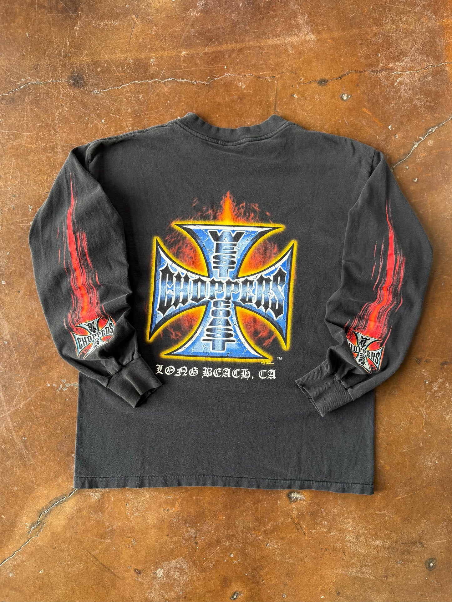 2000s West Coast Choppers "choppers for life" longsleeve shirt (LARGE)