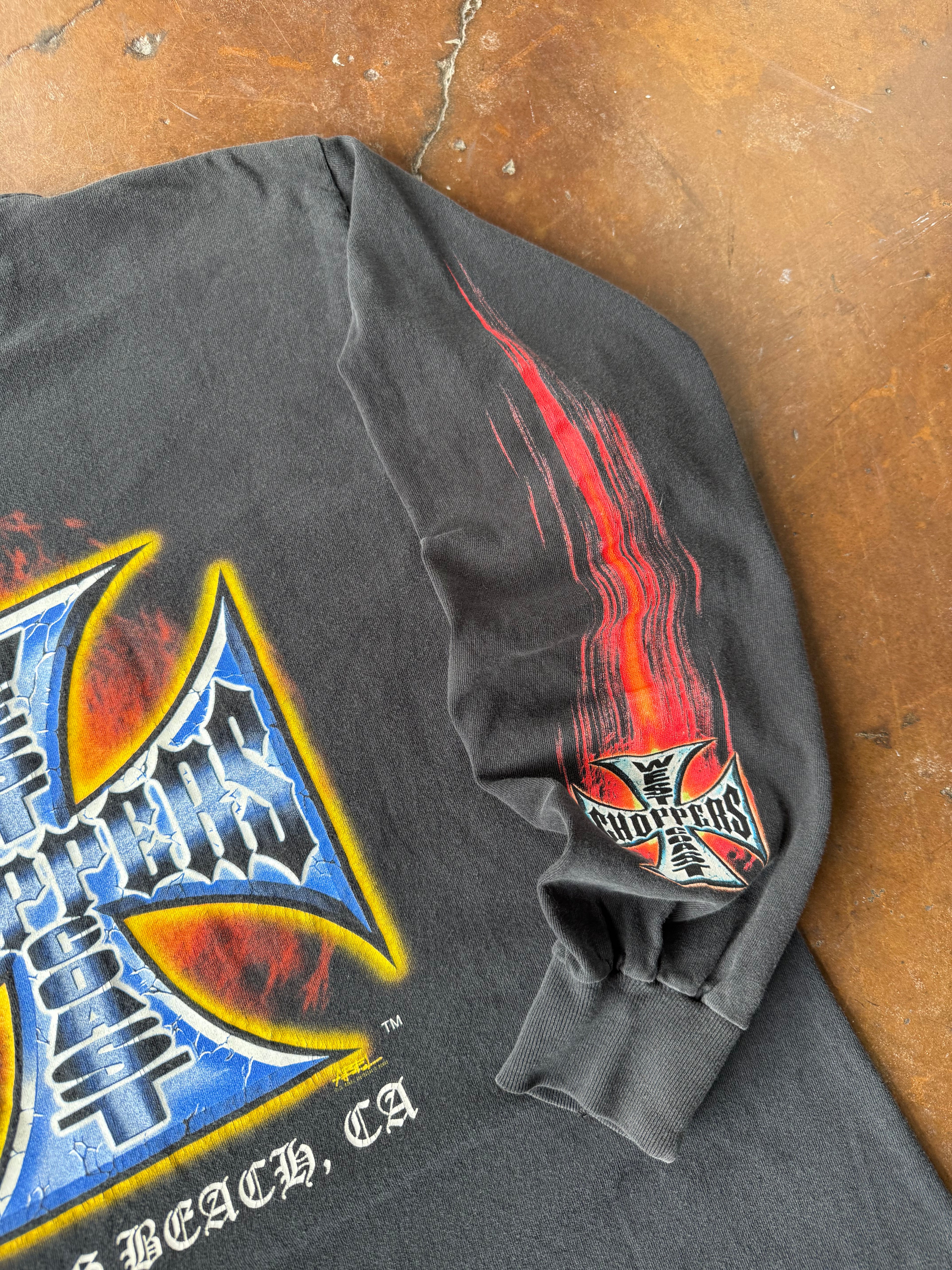 2000s West Coast Choppers "choppers for life" longsleeve shirt (LARGE)