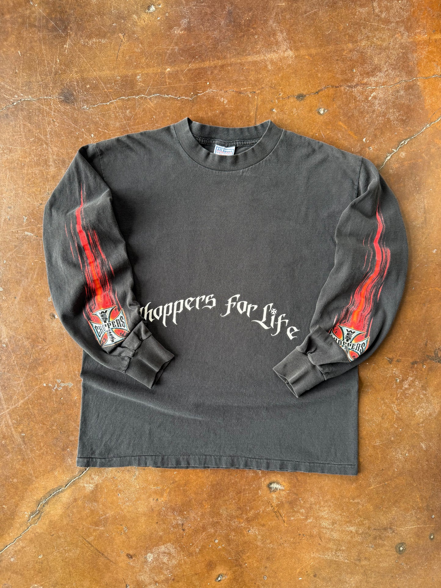 2000s West Coast Choppers "choppers for life" longsleeve shirt (LARGE)