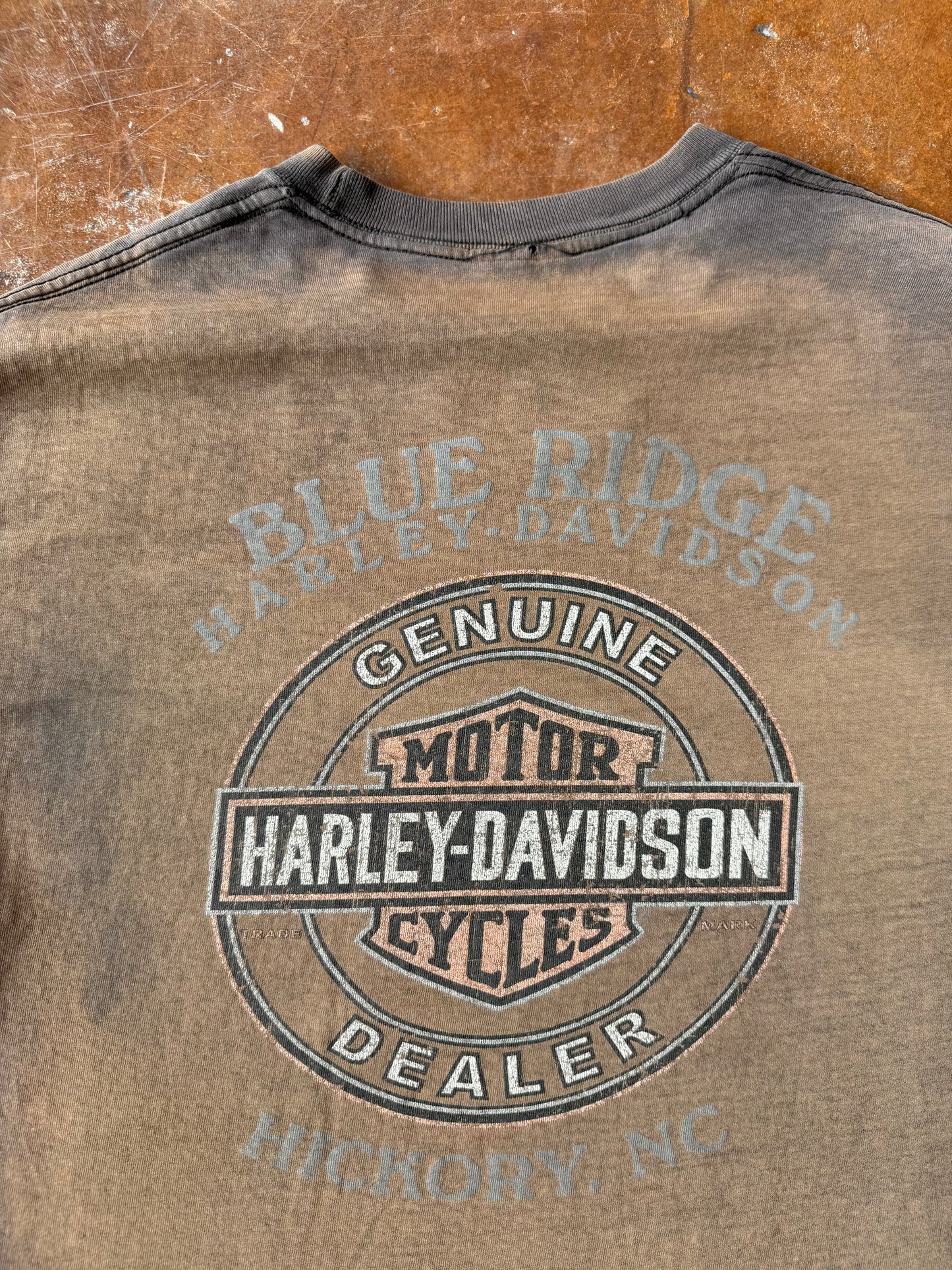 2000s faded Harley Davidson "flame skull" biker shirt (LARGE)