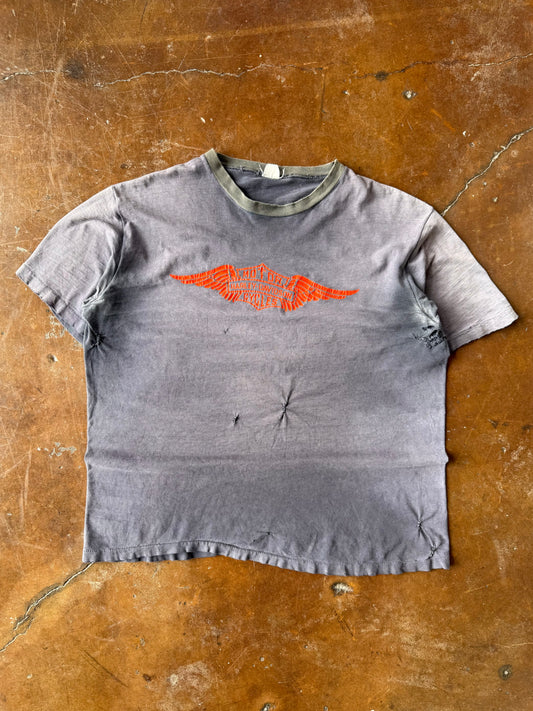 70s faded Harley Davidson "winged emblem" biker shirt (LARGE)