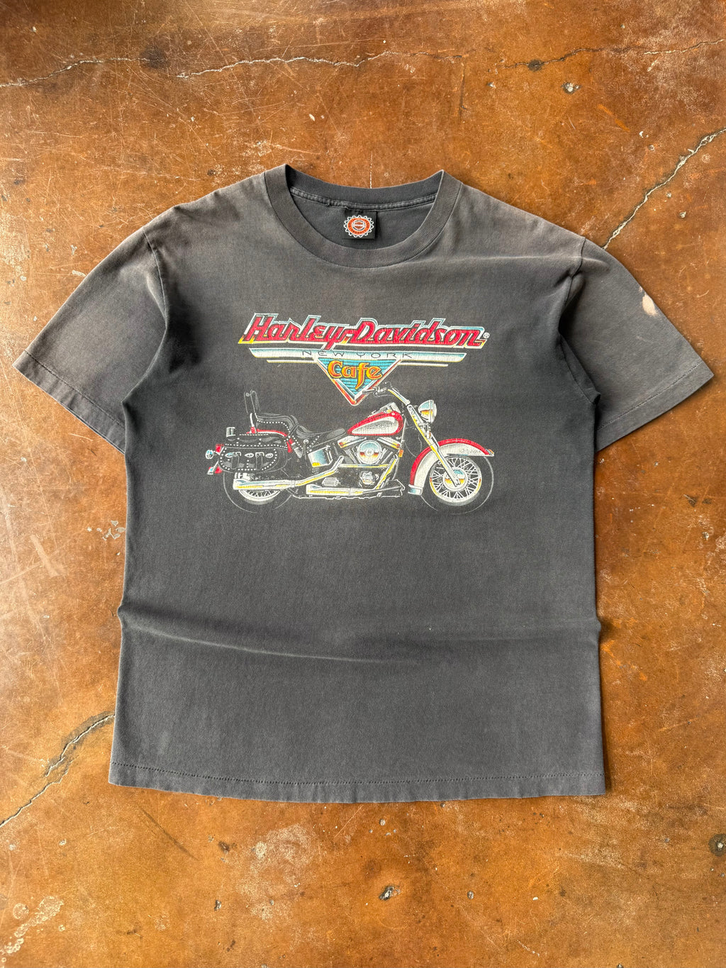 90s faded Harley Davidson Cafe "new york" biker shirt (LARGE)