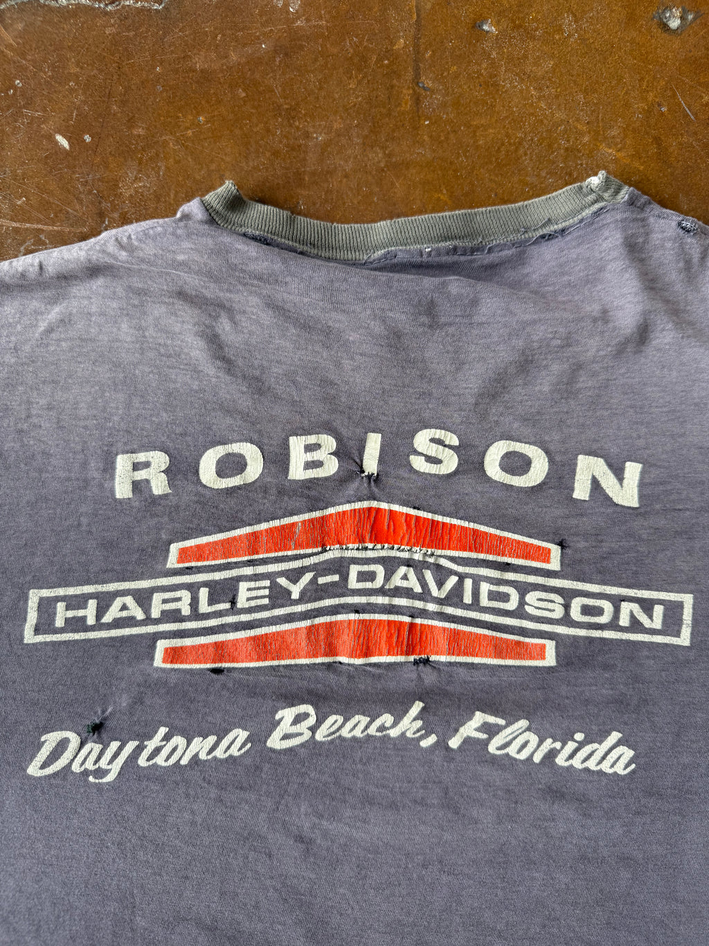 70s faded Harley Davidson "winged emblem" biker shirt (LARGE)