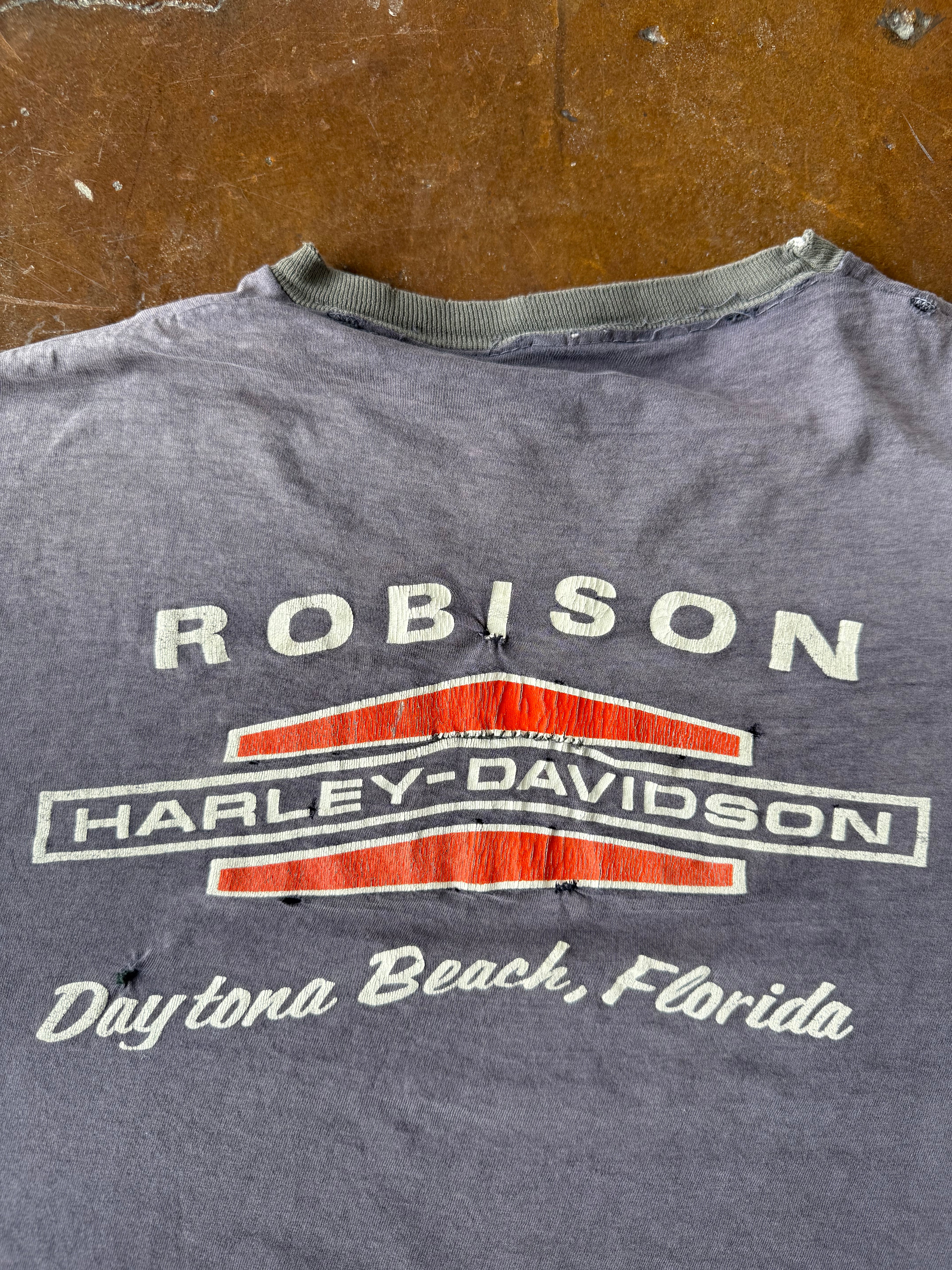 70s faded Harley Davidson "winged emblem" biker shirt (LARGE)