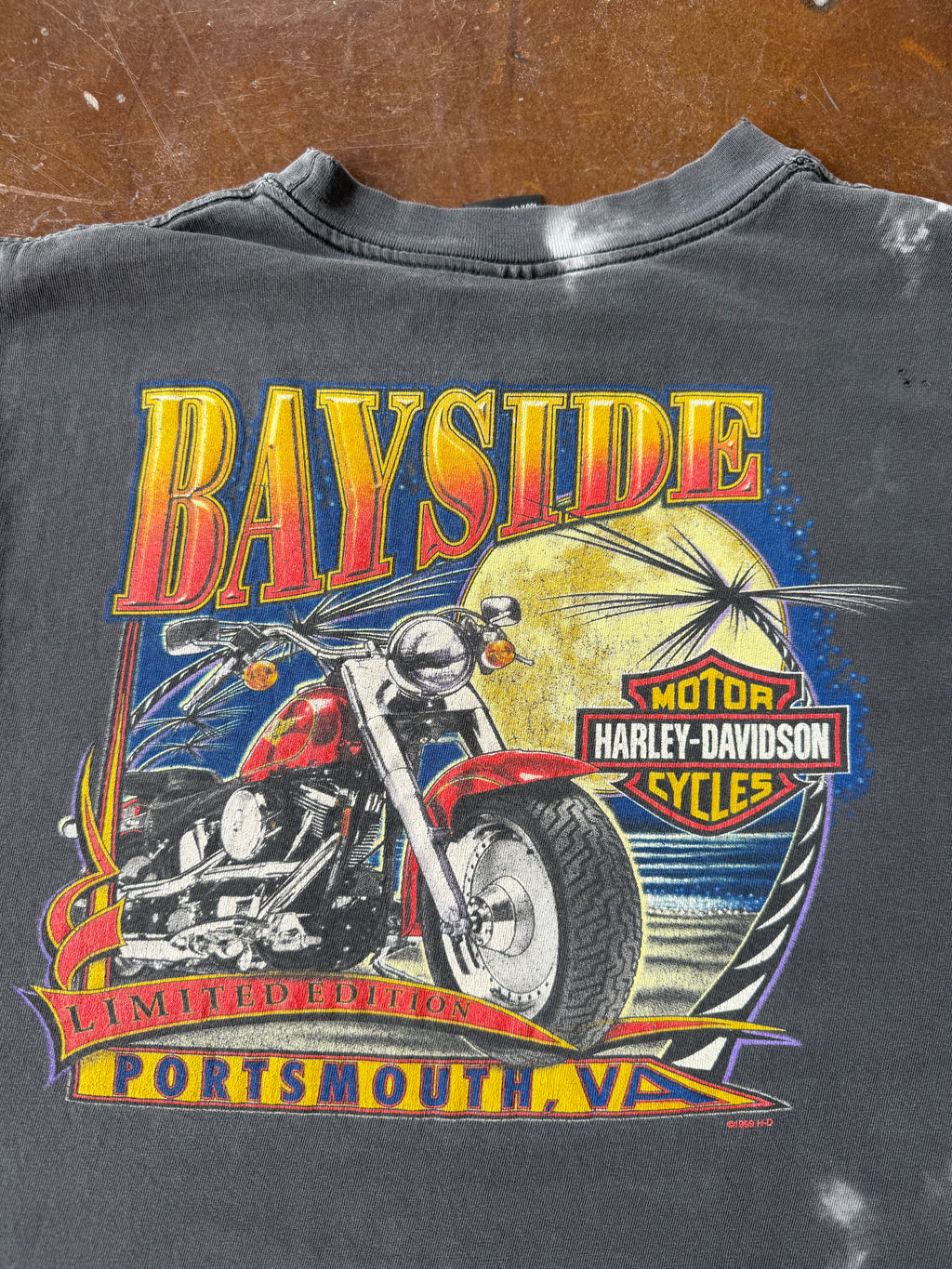 1999 faded Harley Davidson "knight" cut-off biker shirt (LARGE)