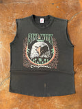 1990 Bike Week "eagle portrait" biker cut-off shirt (LARGE)