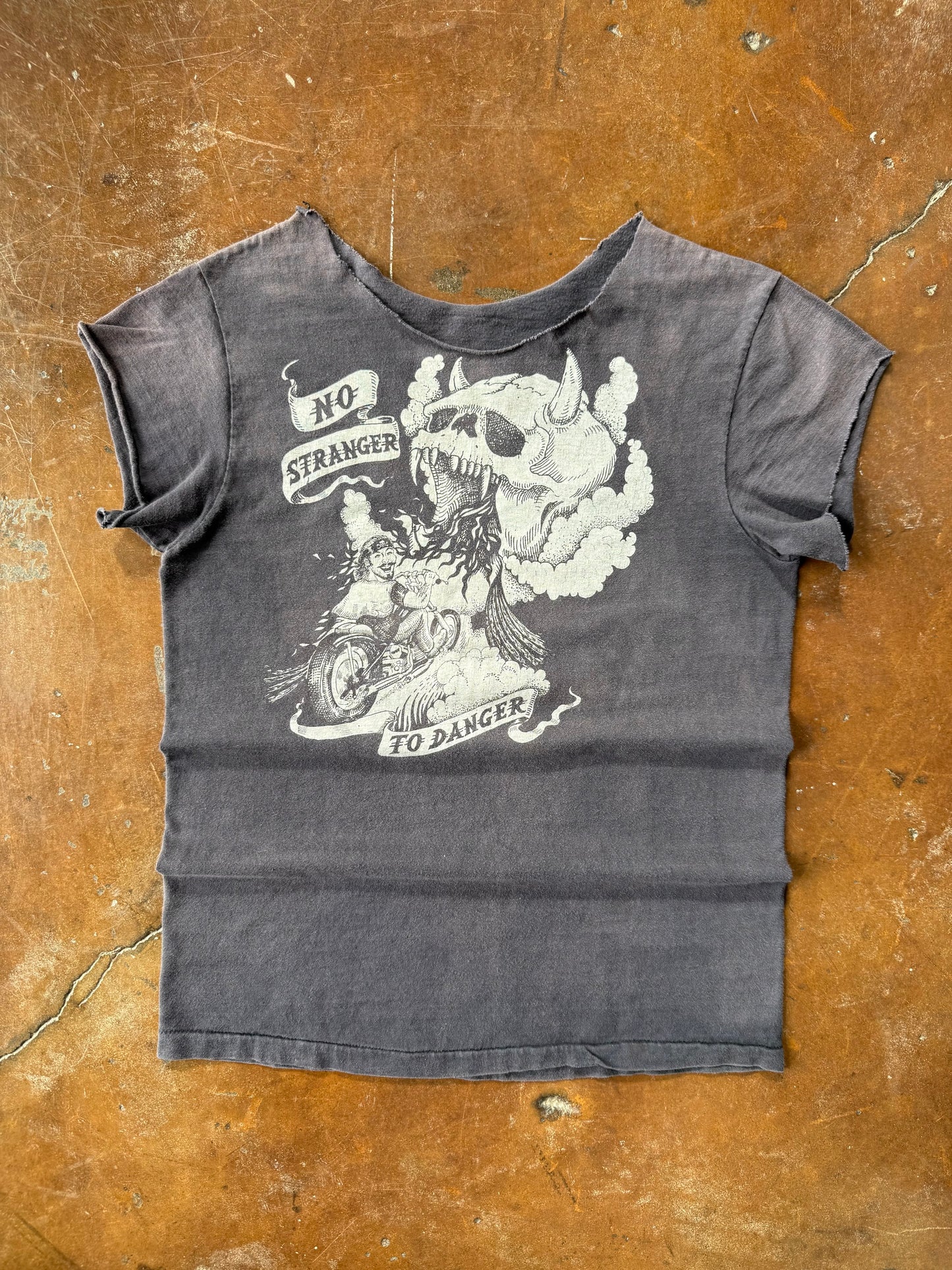 70s Biker "no stranger to danger" shirt (MEDIUM)