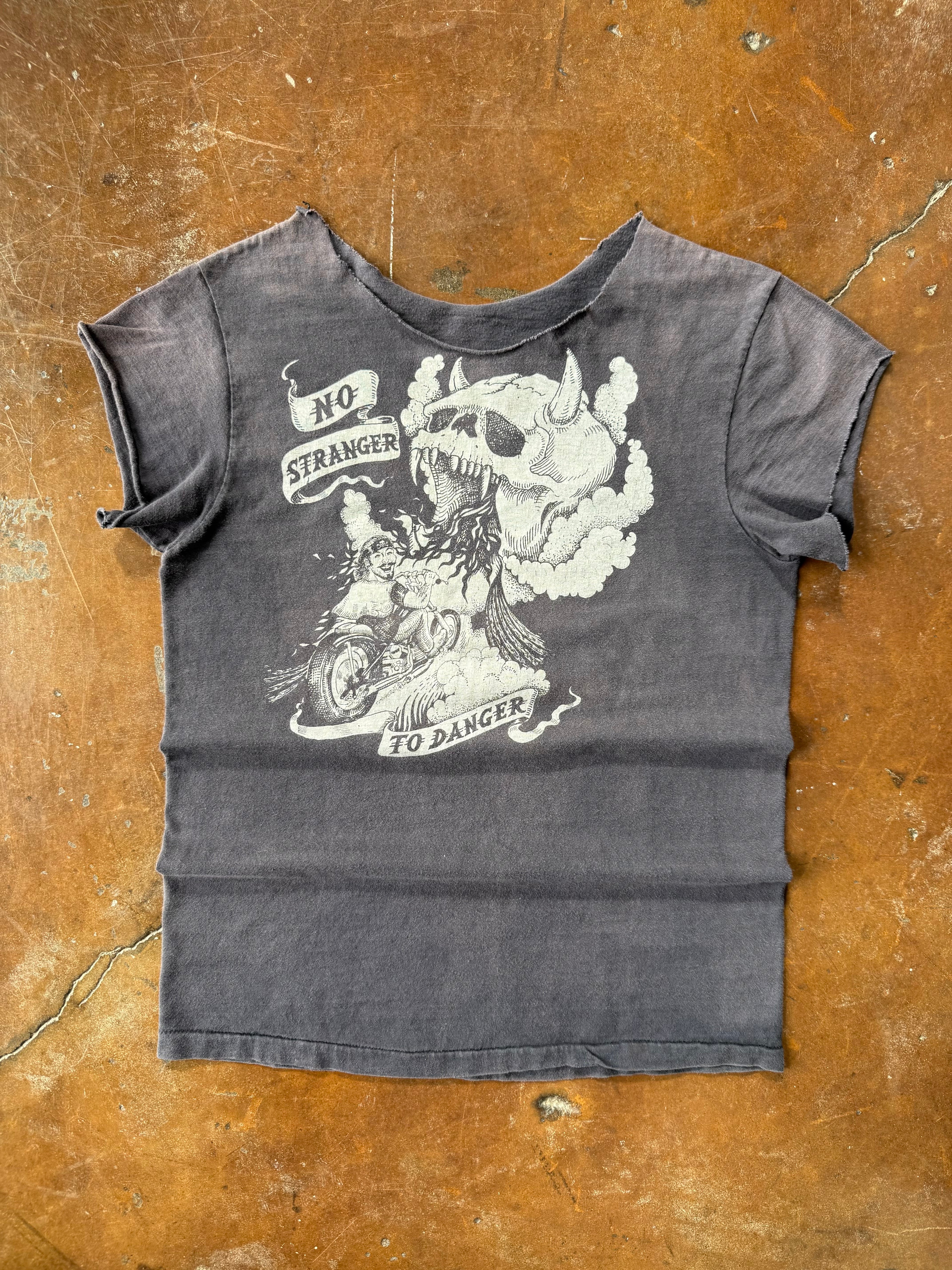 70s Biker "no stranger to danger" shirt (MEDIUM)