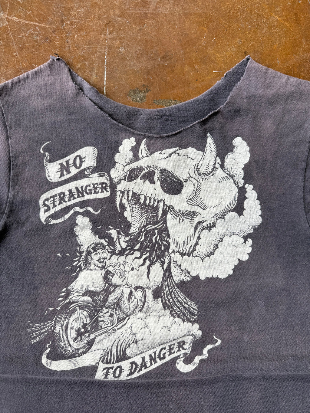 70s Biker "no stranger to danger" shirt (MEDIUM)