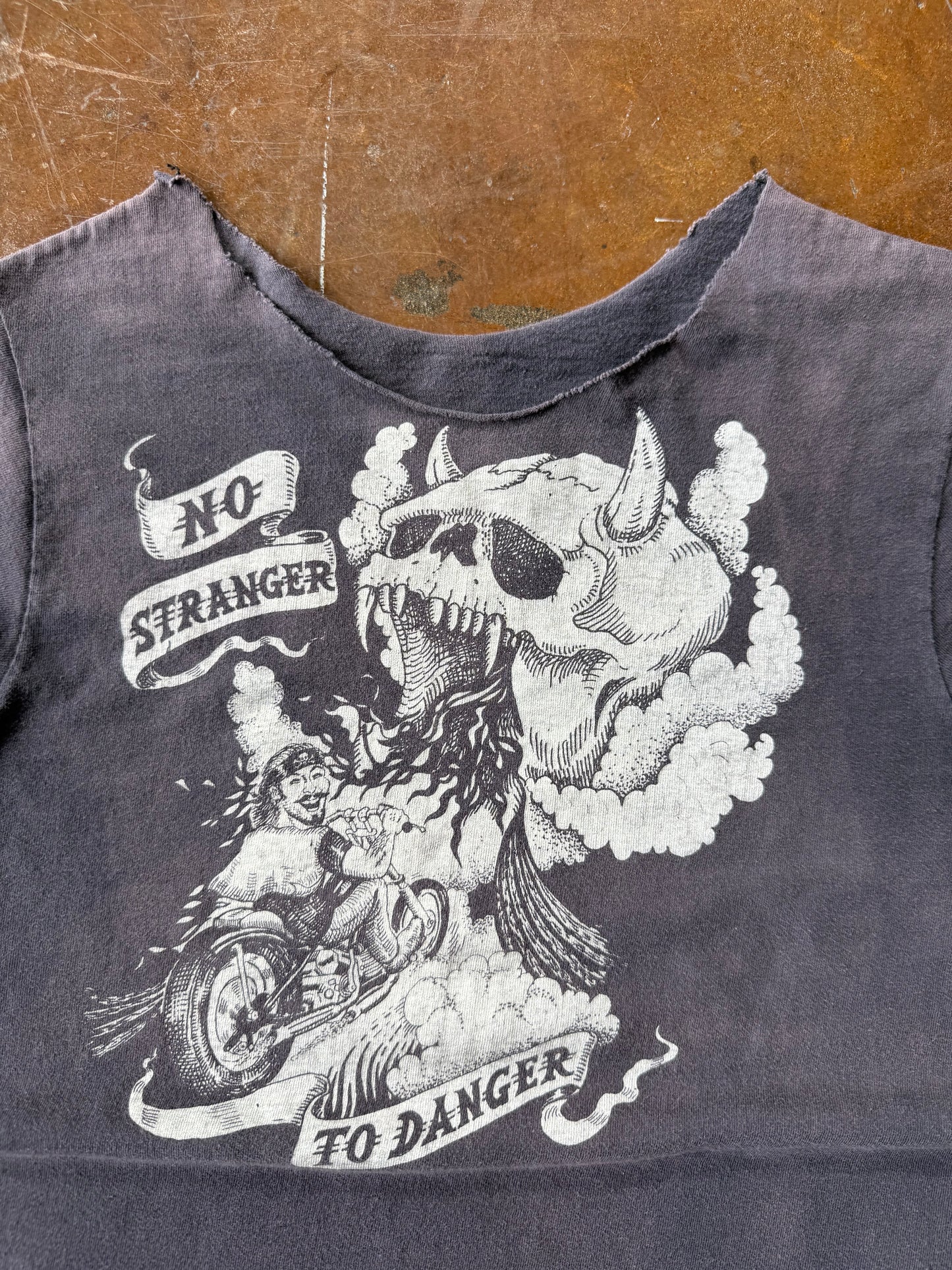 70s Biker "no stranger to danger" shirt (MEDIUM)