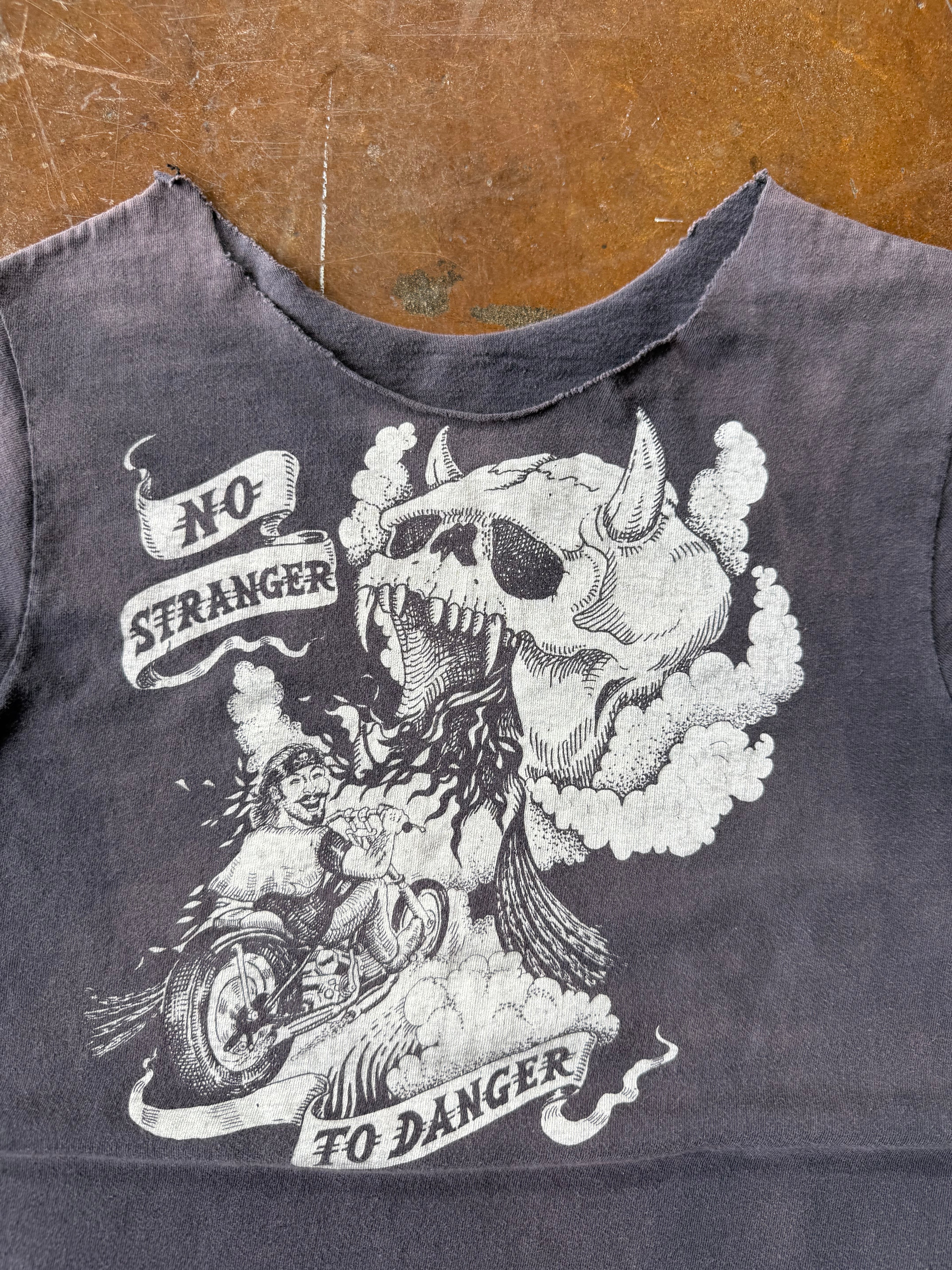 70s Biker "no stranger to danger" shirt (MEDIUM)