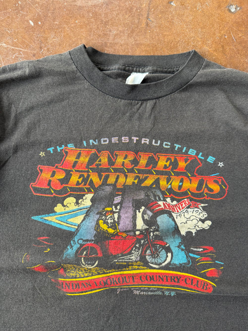 1988 Harley Rendezvous "the indestructible" biker shirt (LARGE)