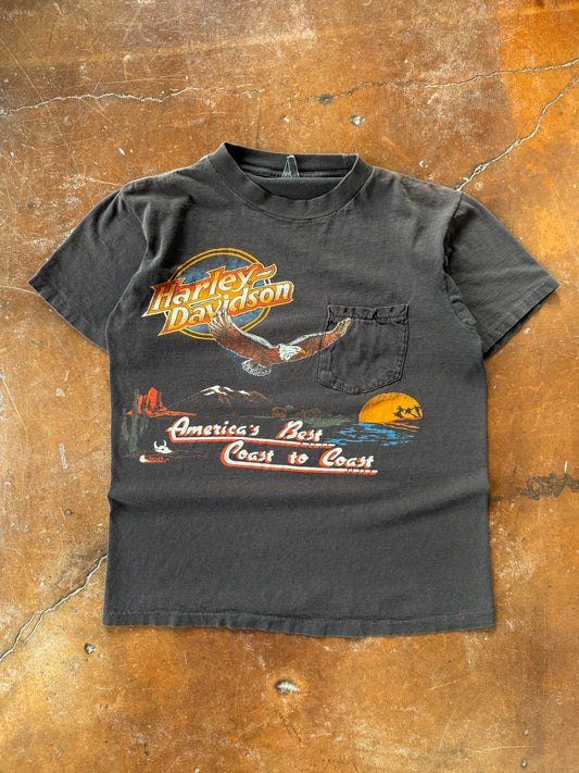 80s Harley Davidson "portrait scene" biker shirt (LARGE)