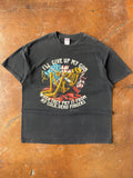 2000s Biker Bar "pry it from my cold, dead fingers" gun shirt (XL)