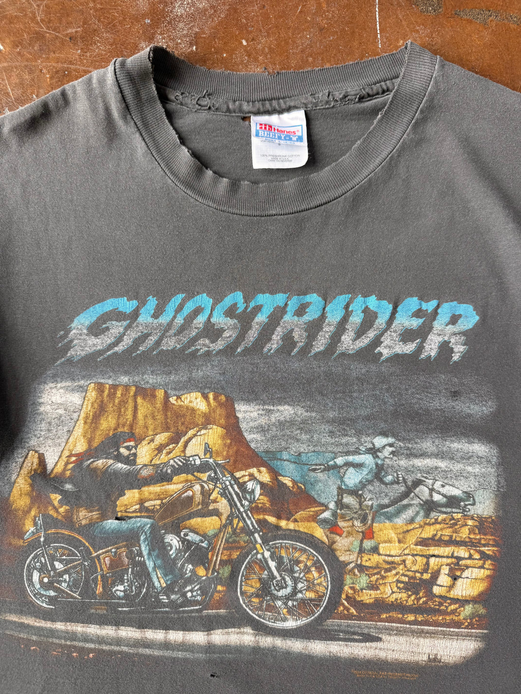 1995 faded Easyriders "ghostrider" biker shirt (LARGE)